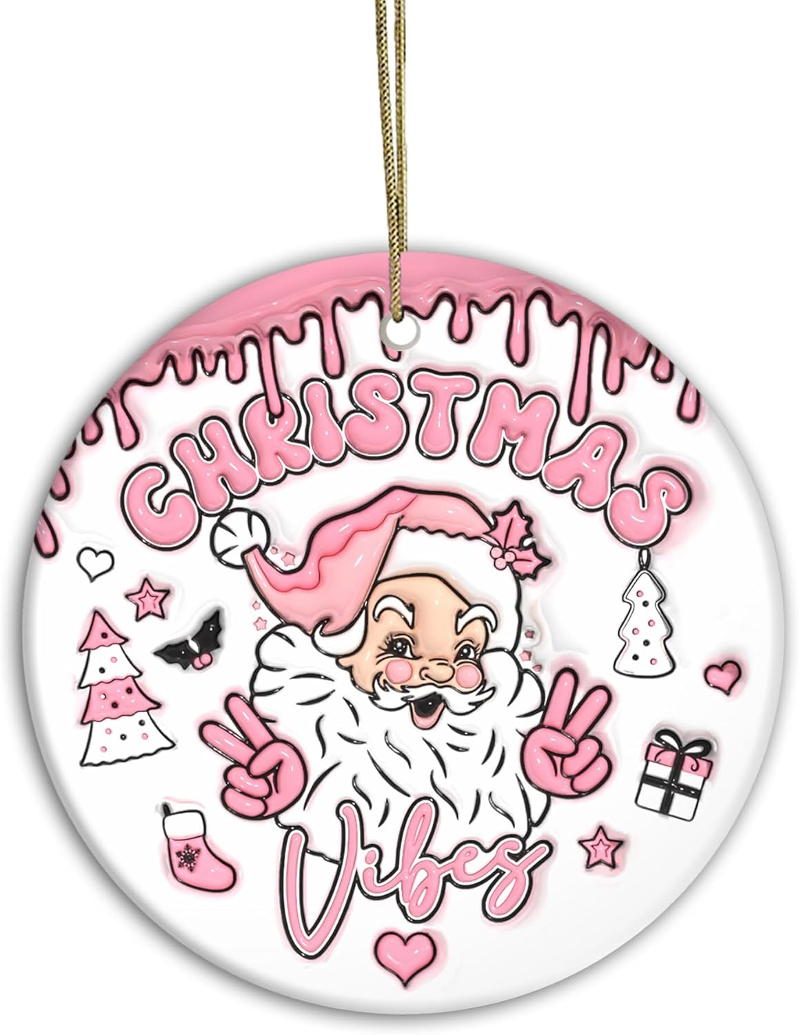 3D Cute Santa Christmas Ornament 2024