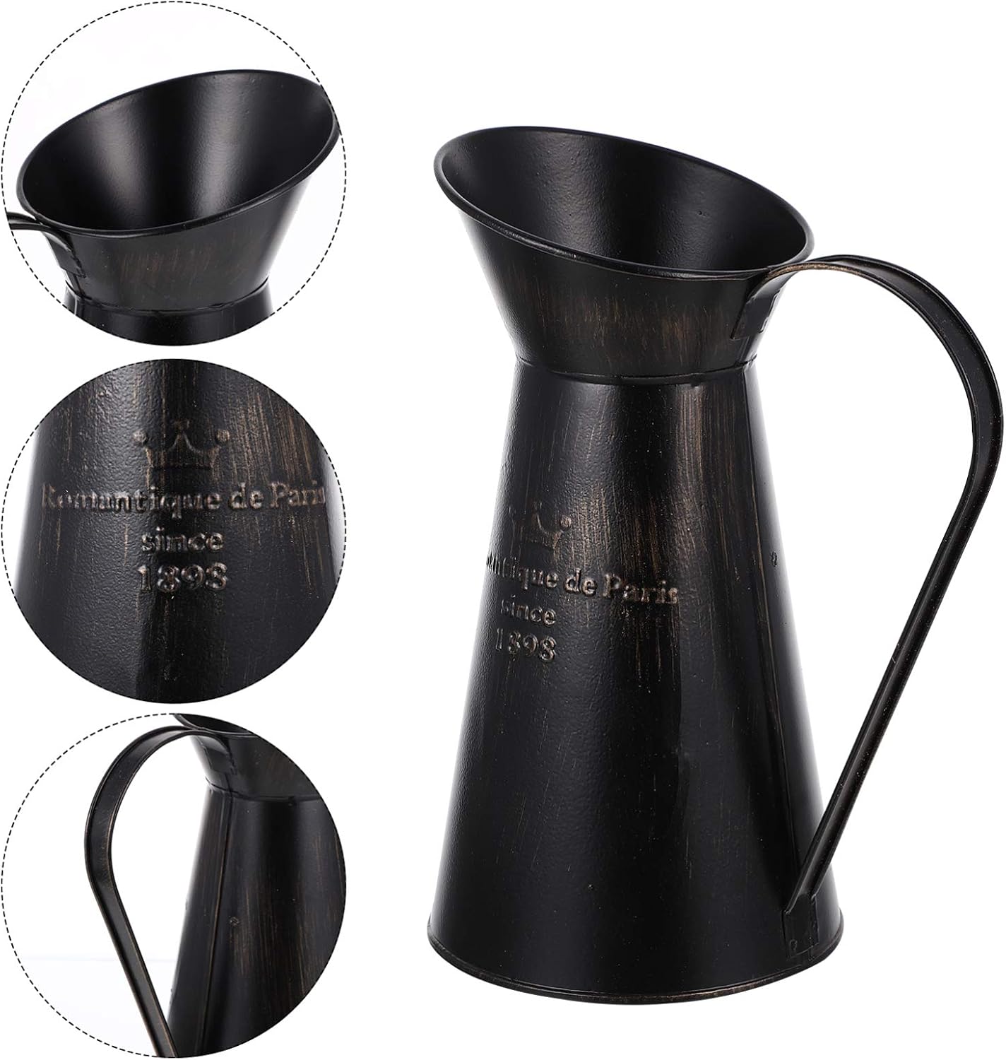 Black Metal Vase Rustic Farmhouse Decor