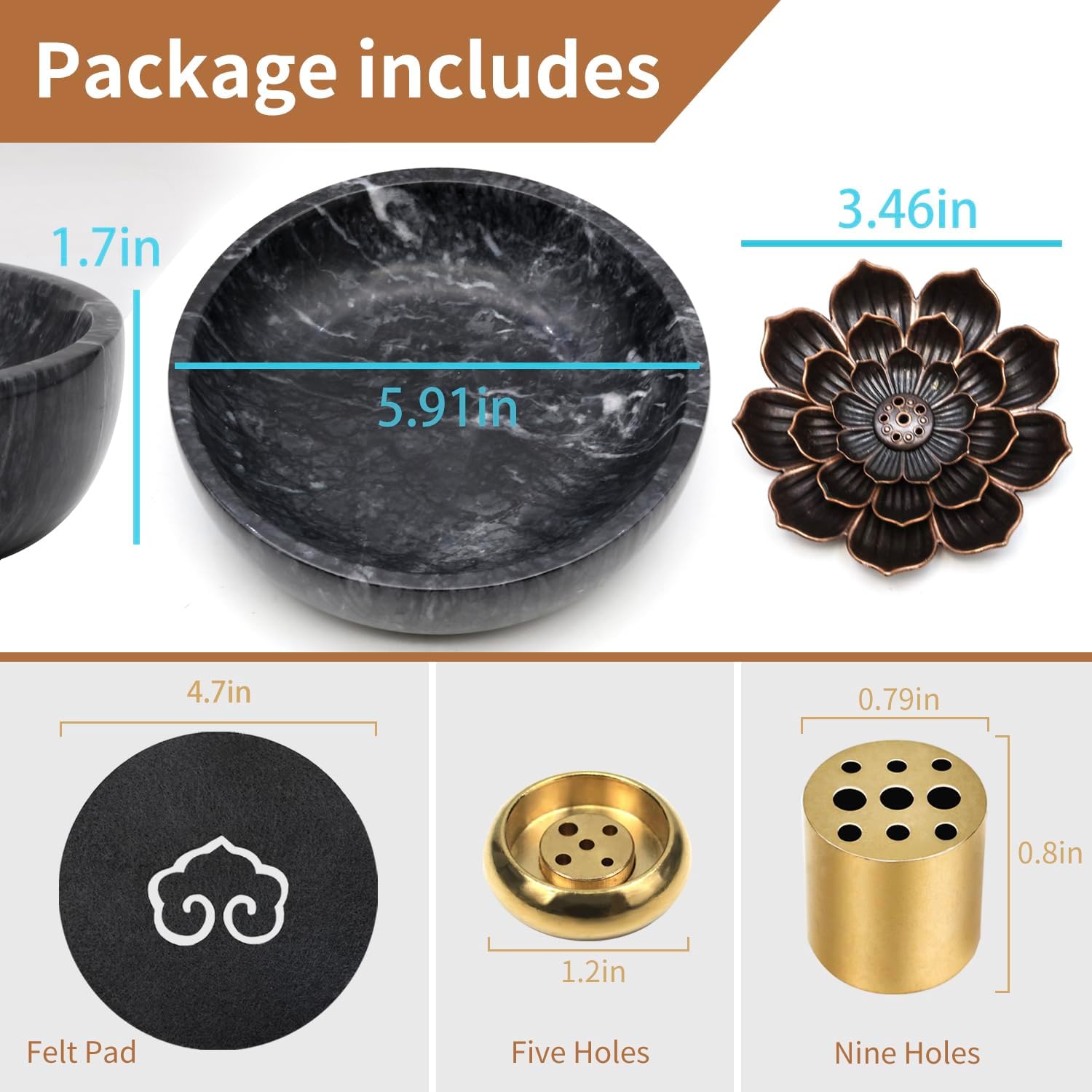 SuperLarge Handmade Ceramic Incense Holder with 9 Holes