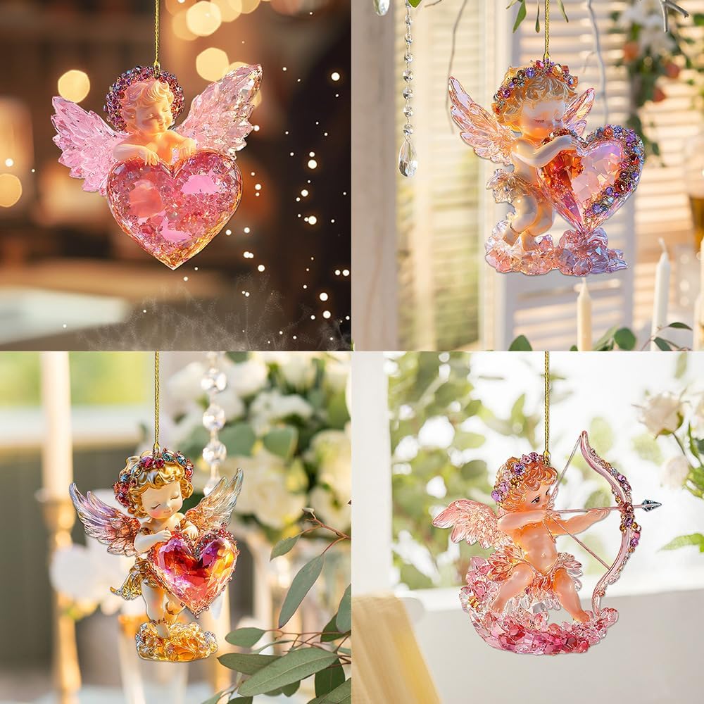 Crystal Effect Animal and Angel Hanging Decor Set