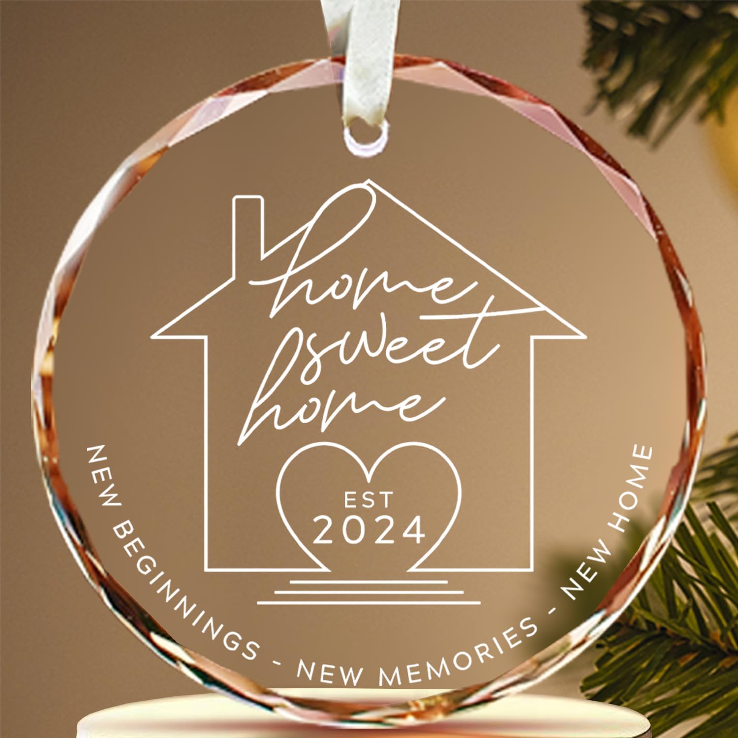 New Home Glass Ornament 2024 - House Warming Gift