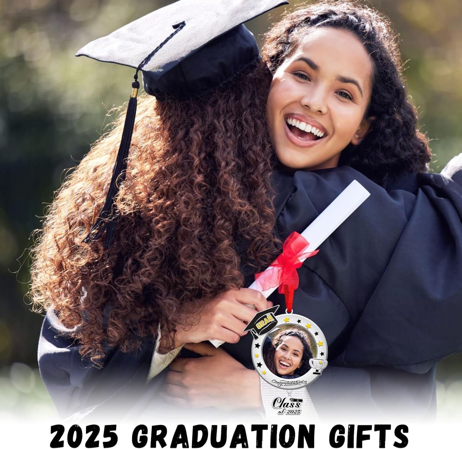 2025 Graduation Ornament Metal Cap Photo Pendant