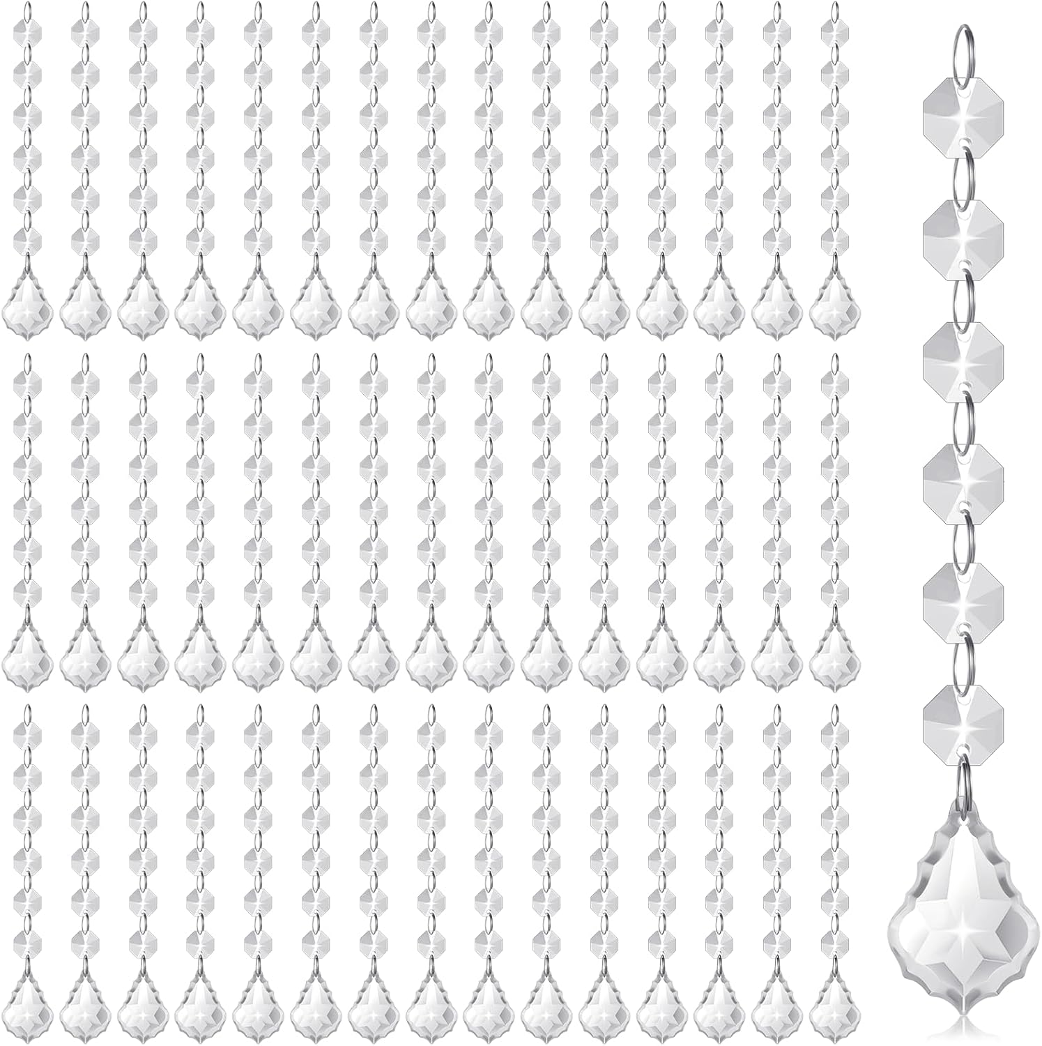 100 Pcs Clear Acrylic Crystal Ornament Beads for Centerpieces and Chandeliers