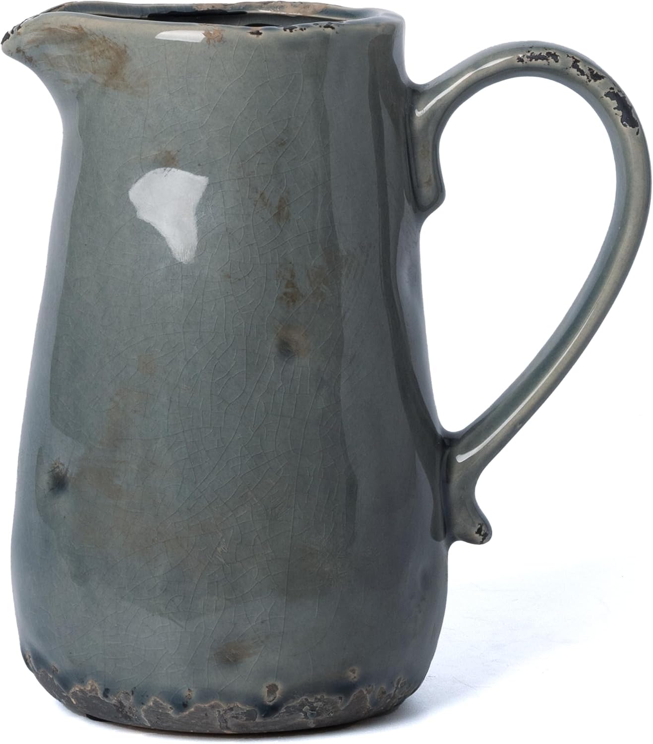 Rustic Blue Ceramic Vase for Home Decor