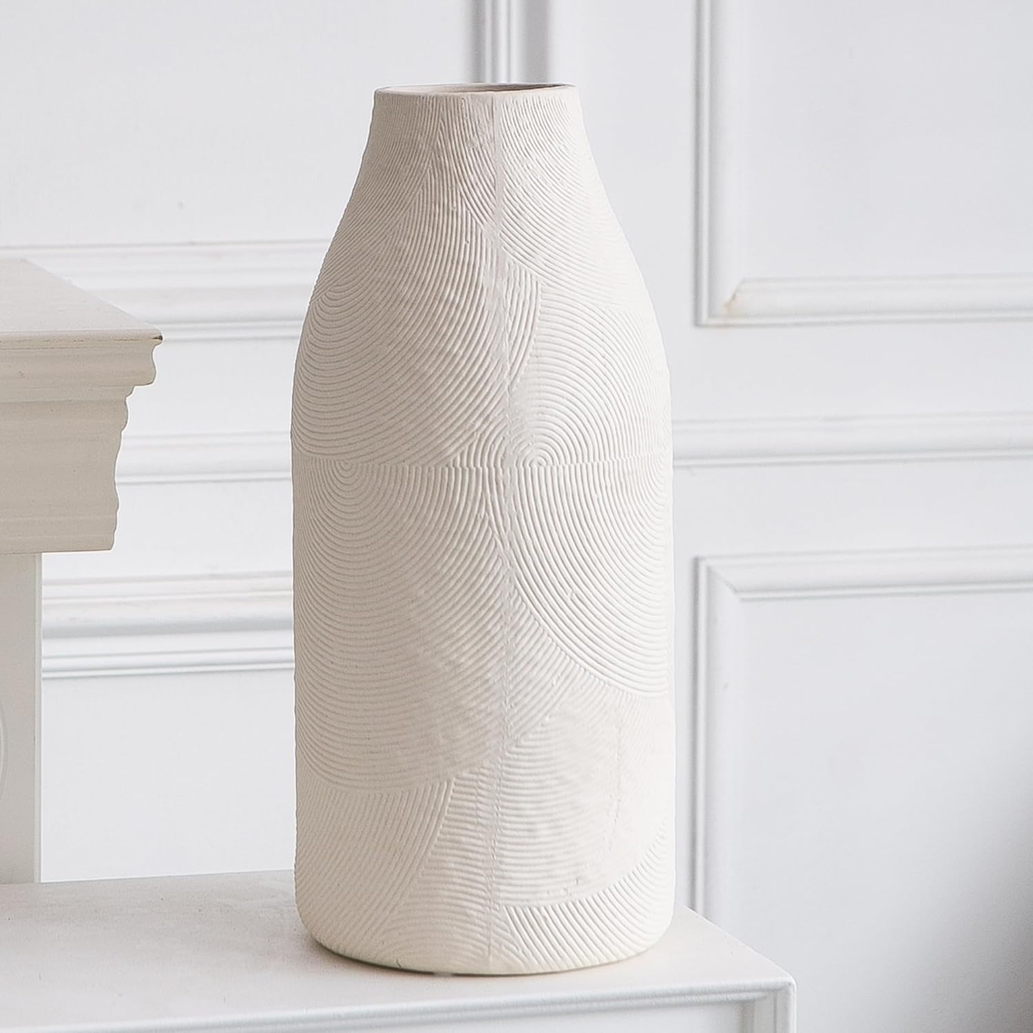Banllis Large Textured Ceramic Vase for Modern Farmhouse Decor