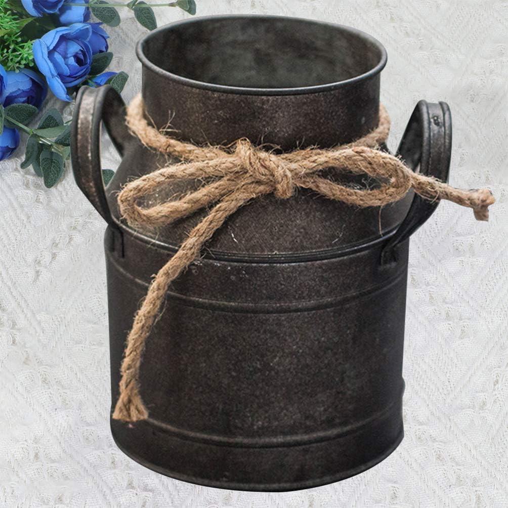 Hemoton 2 Pcs Shabby Chic Flower Vase Metal Pitcher Vase