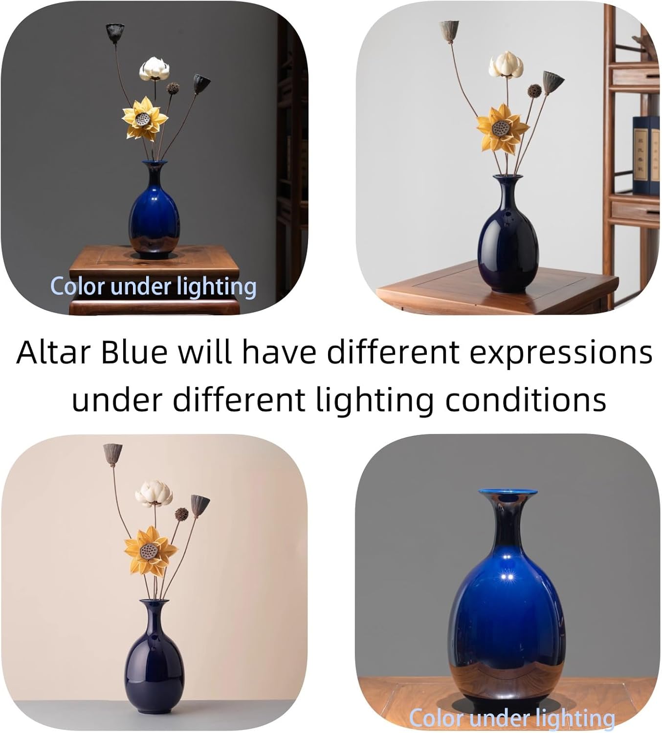 Altar Blue Ceramic Vase 866 Inch Handmade Decor