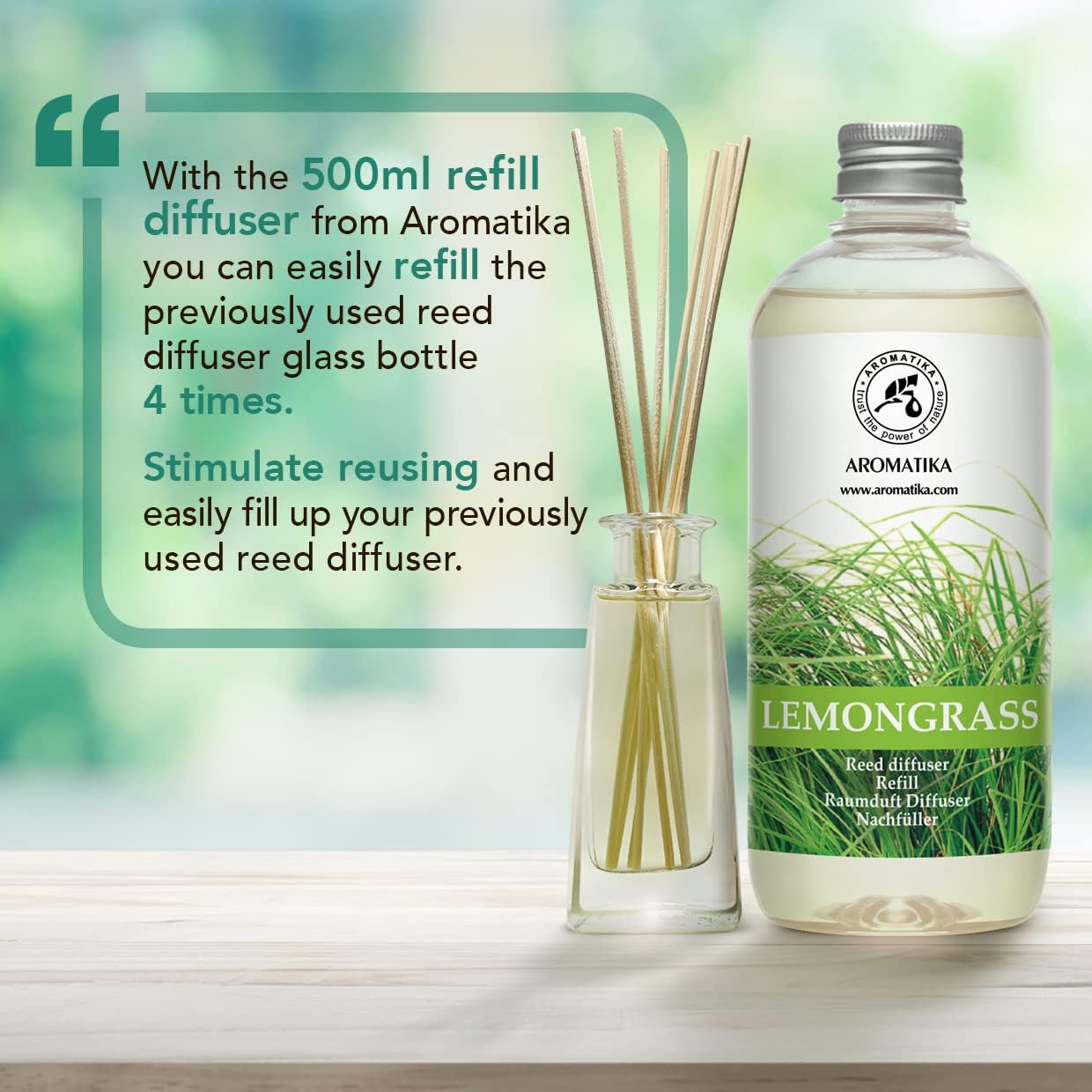 Lemongrass Diffuser Refill - Fresh Long Lasting Fragrance