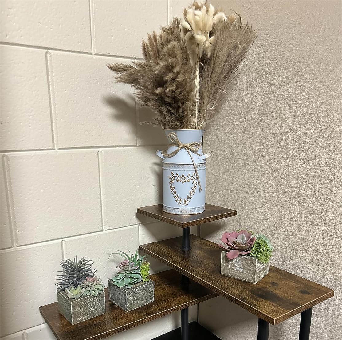 Vintage Galvanized Milk Can Flower Vase with Handle 75 Inch