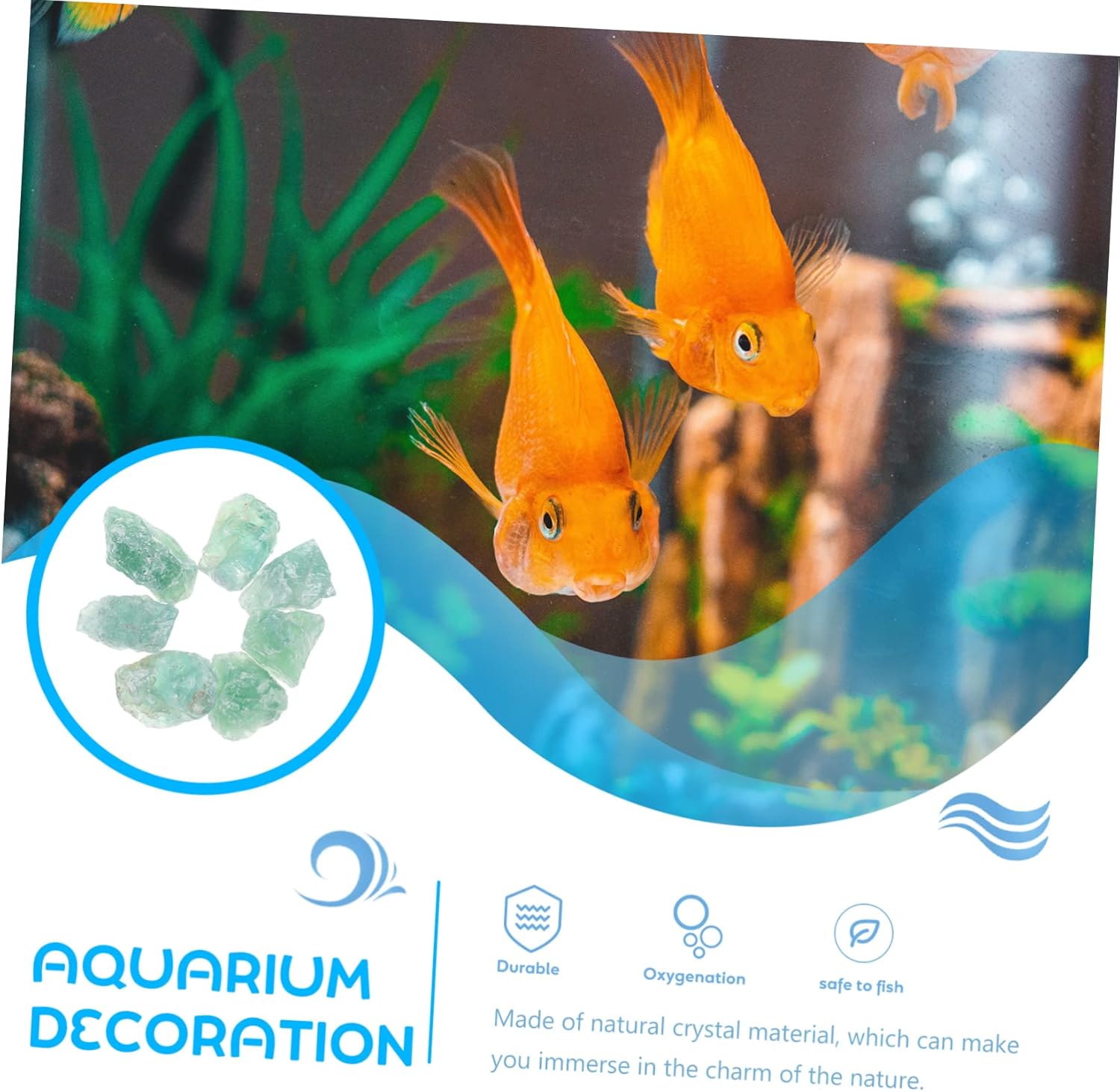 Green Fluorite Decor Stones for Home Aquarium and Office Use