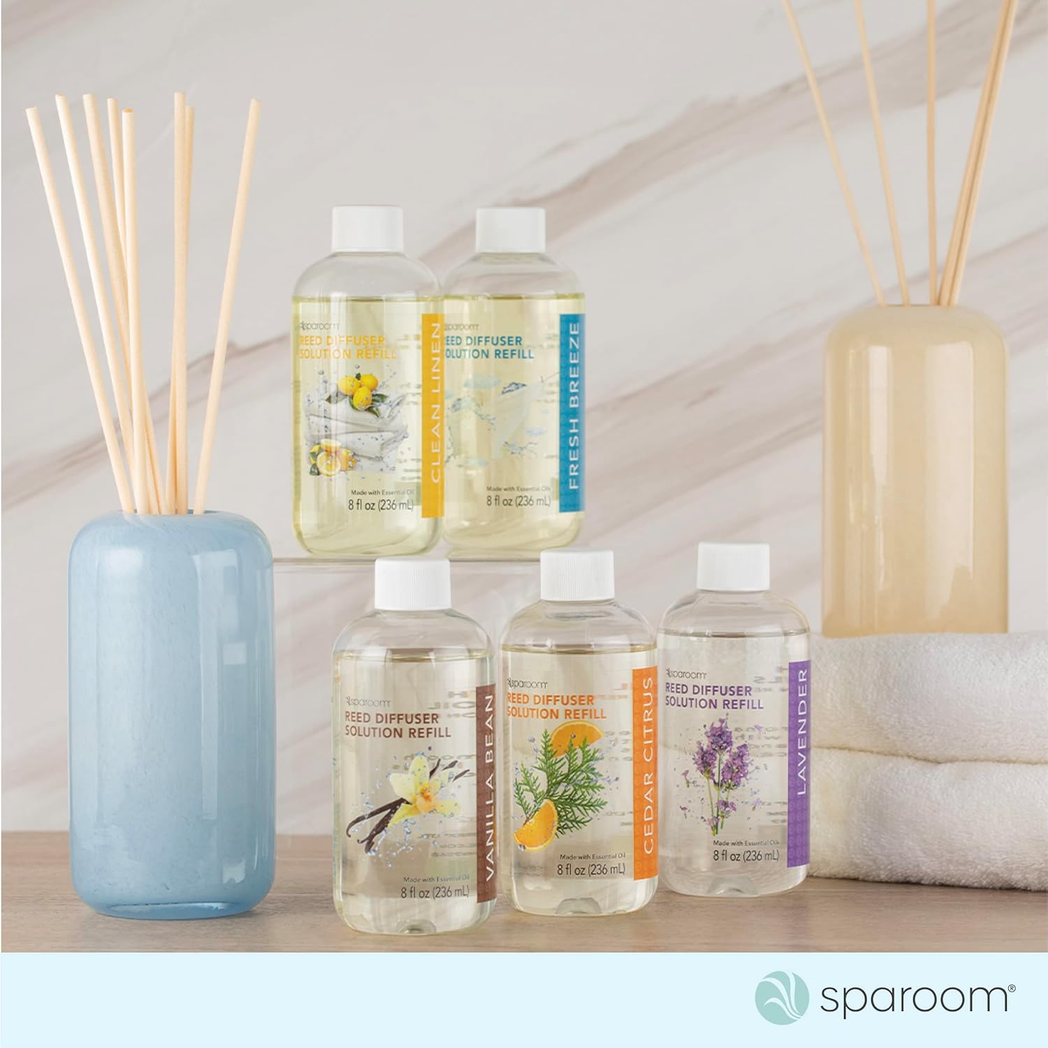 SpaRoom Reed Diffuser Oil Refill Fresh Breeze Scent 8oz