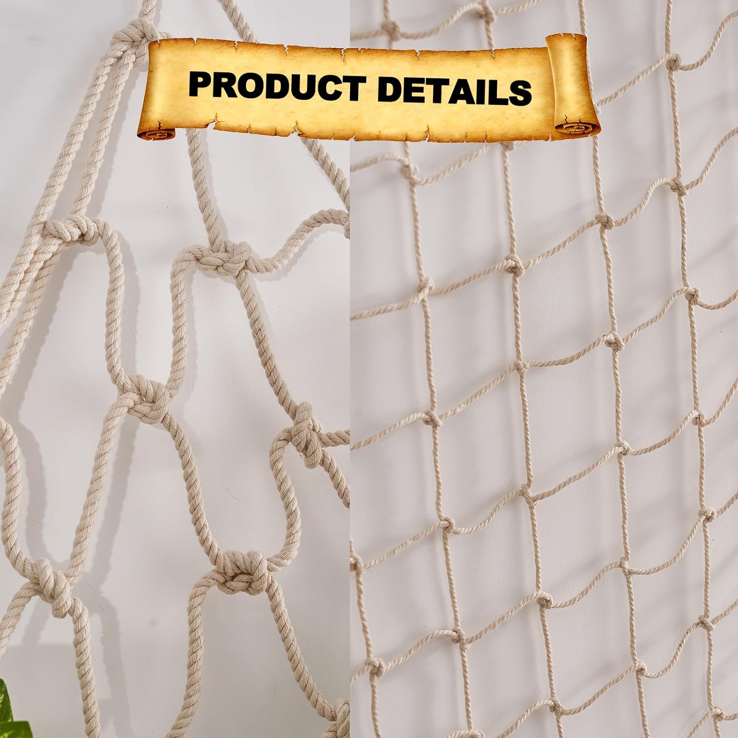 DingCo Fish Net Decor Pirate Party Decorations Natural Cotton Netting for Home Dcor 79x39 Inch 1 Pack