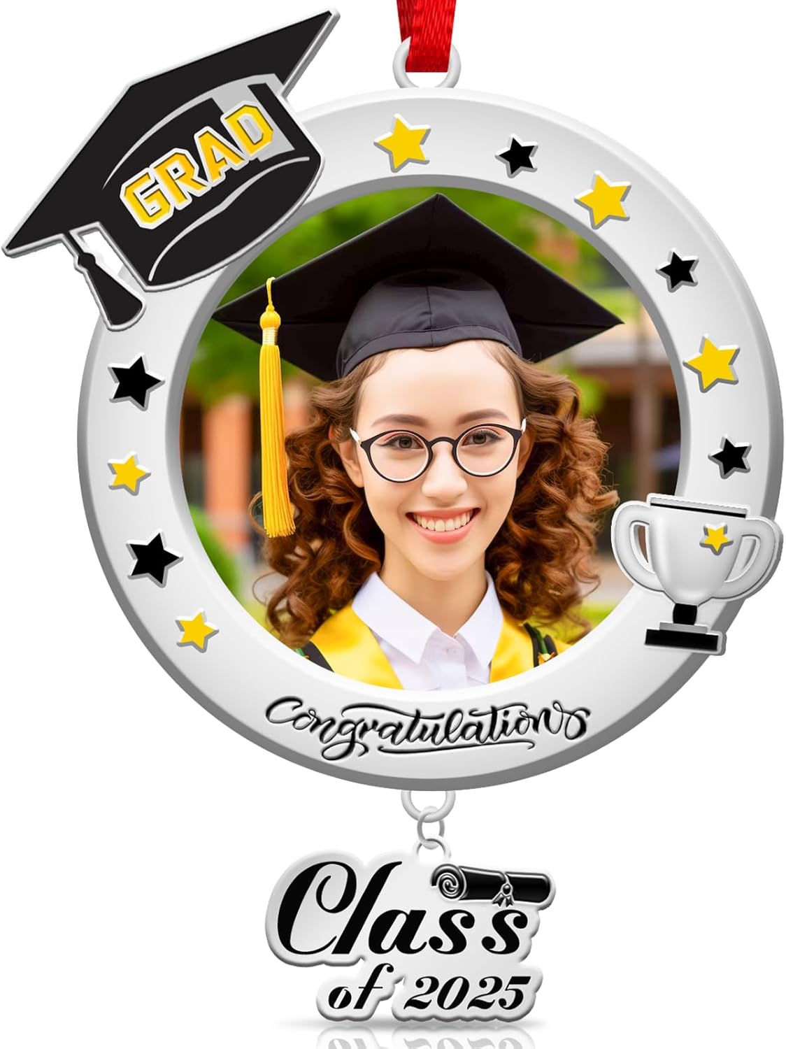 2025 Graduation Ornament Metal Cap Photo Pendant
