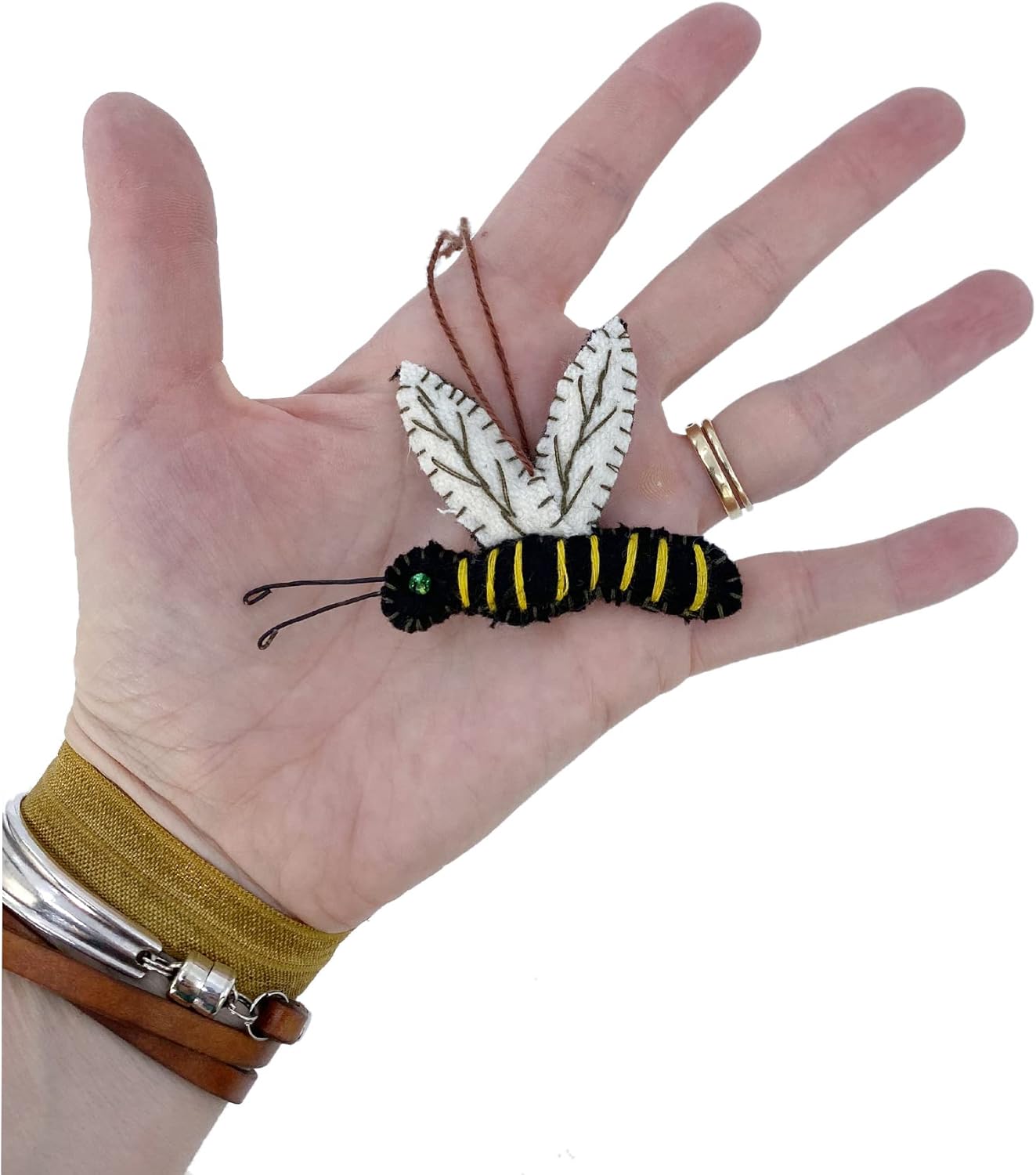 Honey Bee Ladybug Ornaments Set of 2