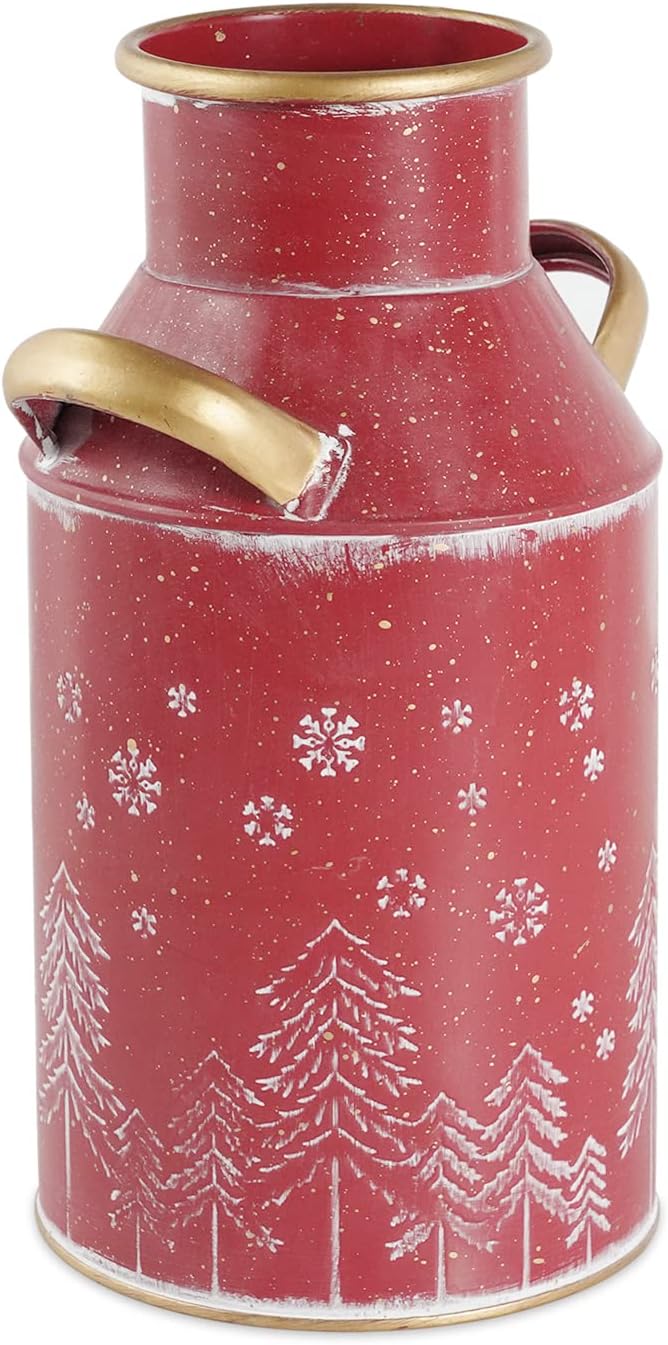 Putuo Decor Metal Flower Vase 10 Inch Rustic Shabby Chic Galvanized Milk Can