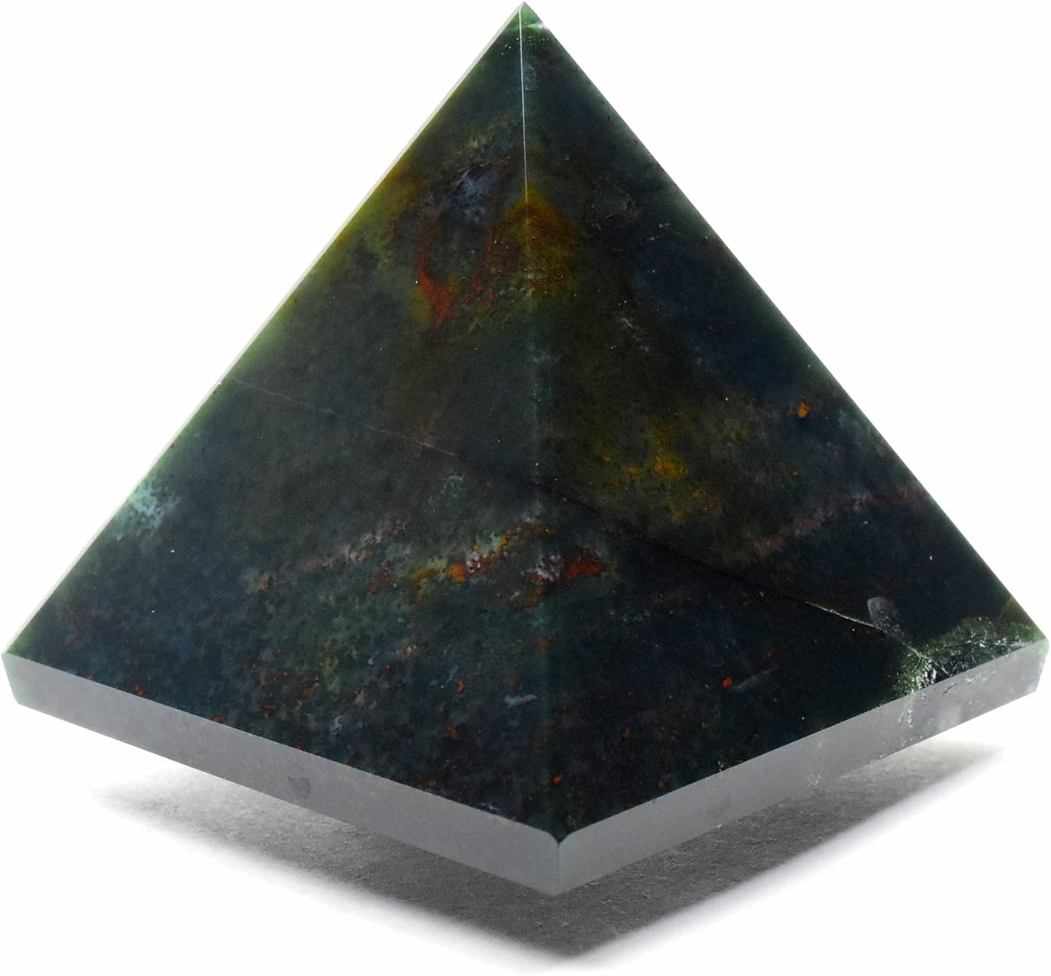 HQRP Bloodstone Pyramid with Clear Quartz Cabochon