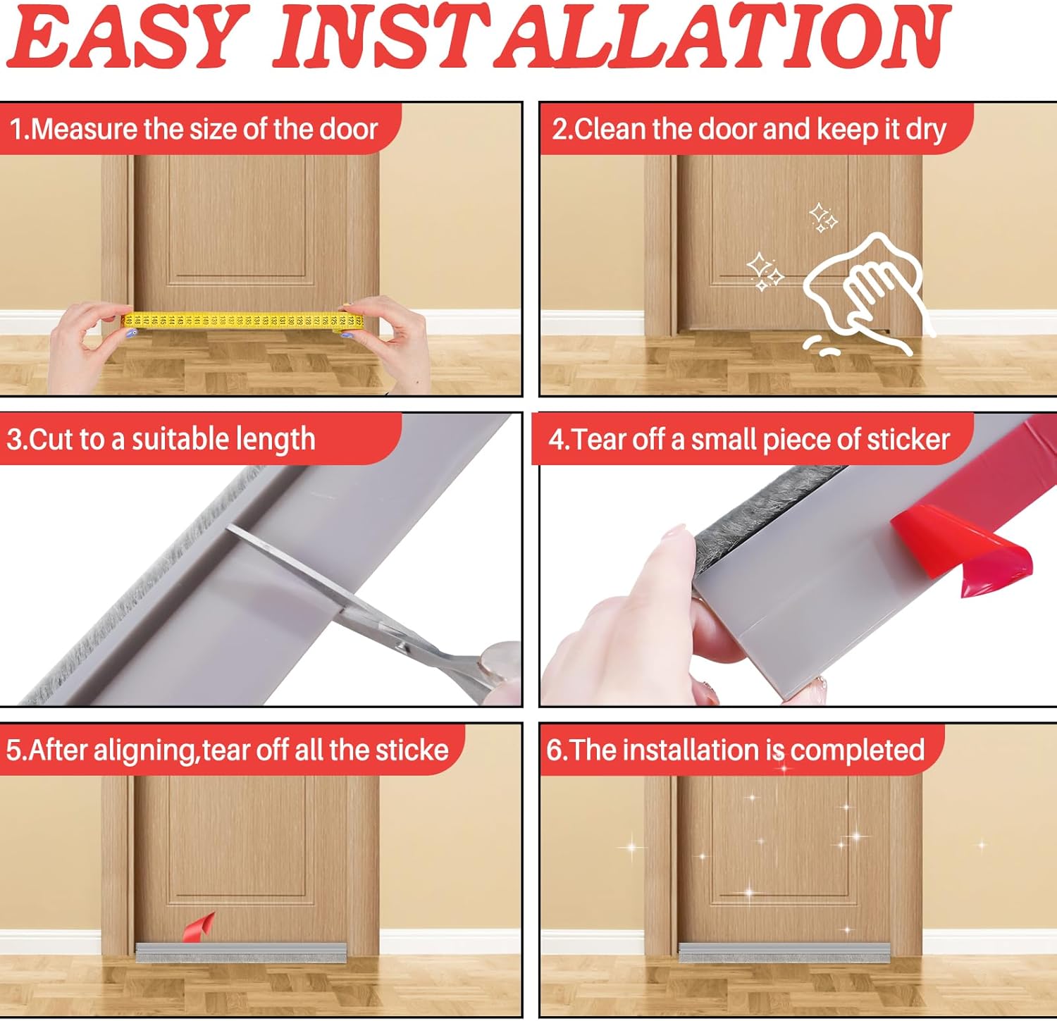 2 Pcs Door Sweep for Bottom of Door Gray 3937 Inches Long