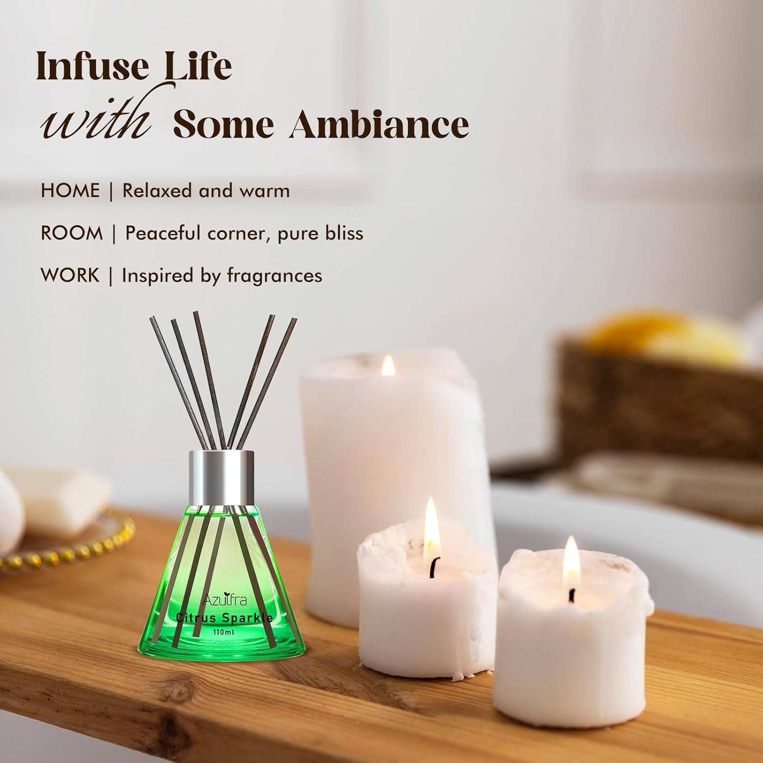Citrus Reed Diffuser Set for Home and Office