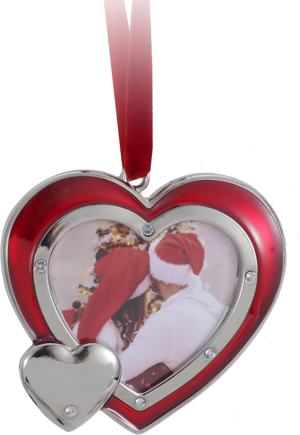 1 Set Heart Christmas Ornaments Metal Hanging Decorations for Tree