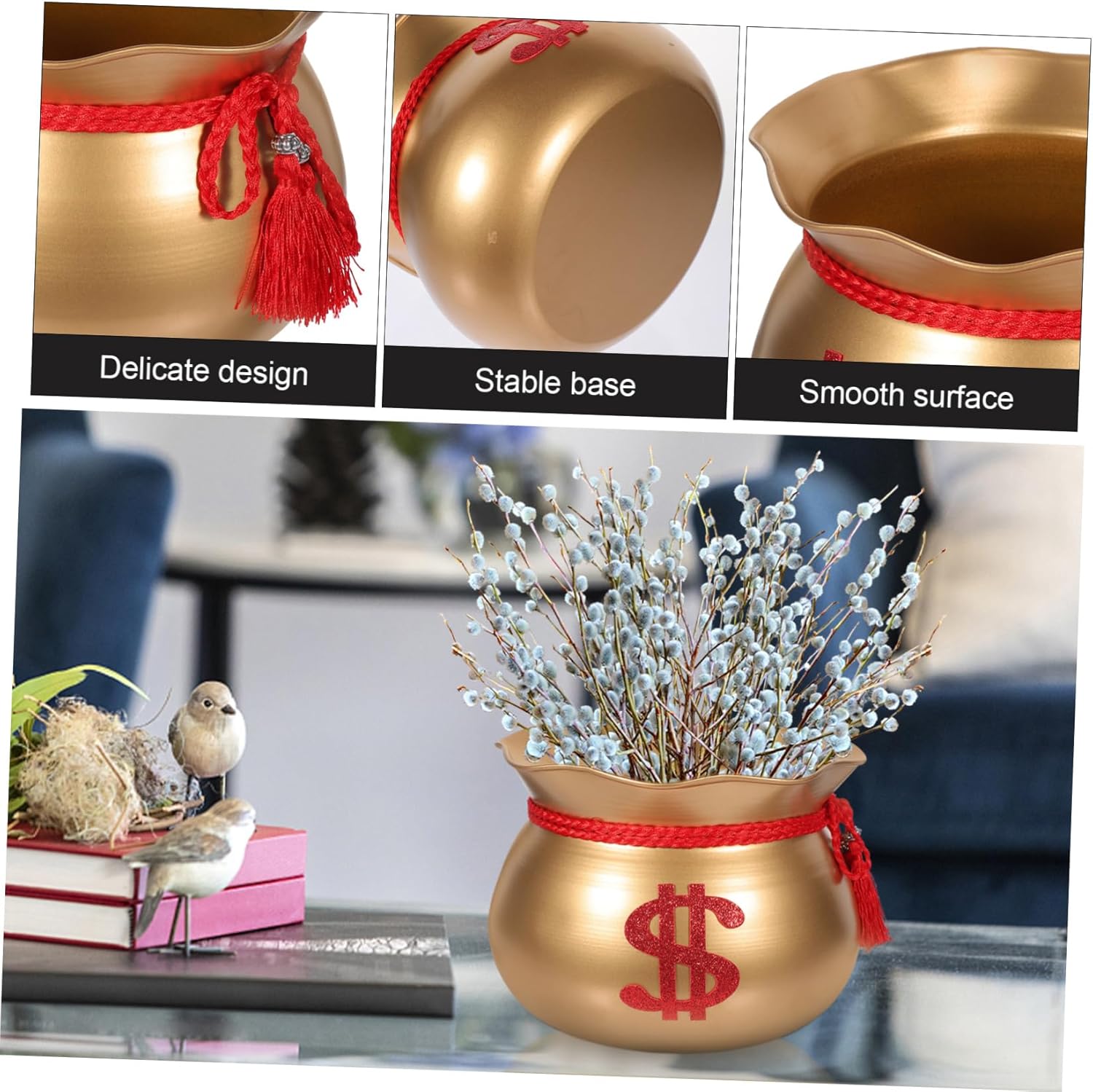 Vintage Flower Pot Planter Bucket Rustic Iron Vase for Home Decor