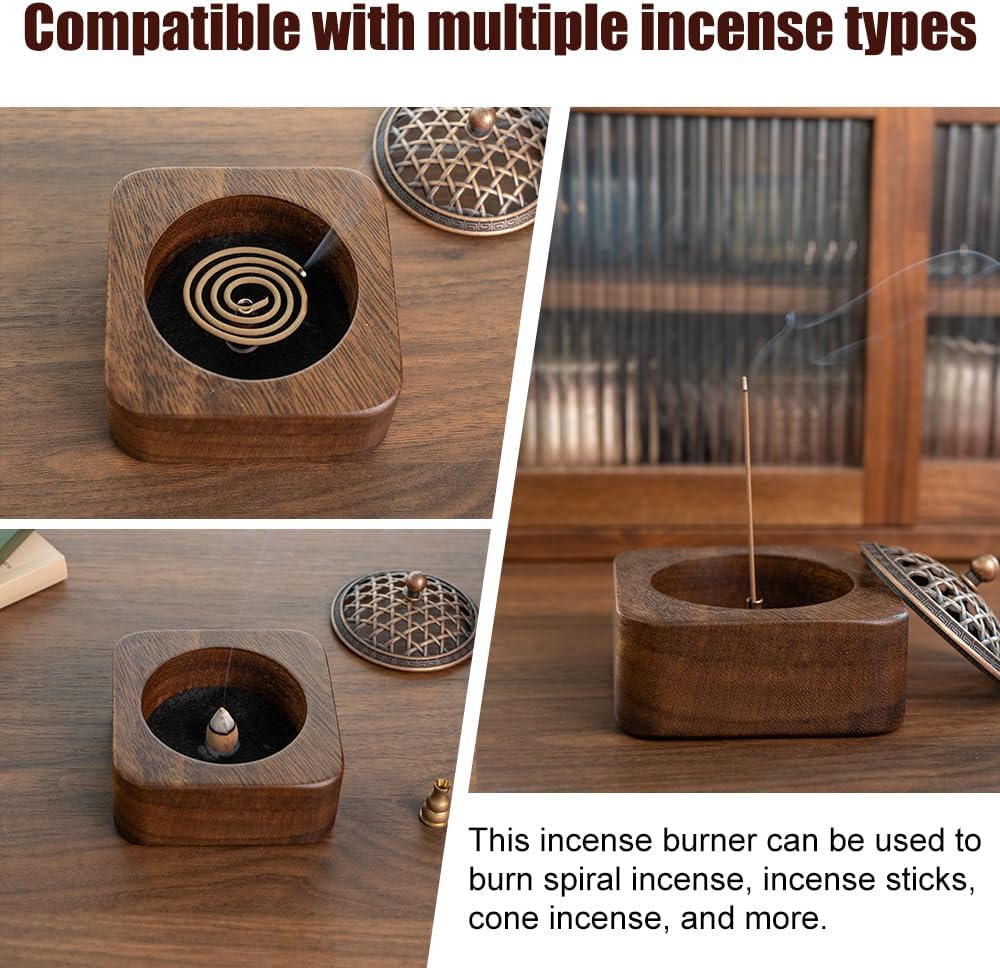 MIGAKU HOME Square Incense Burner Holder 4 Inch