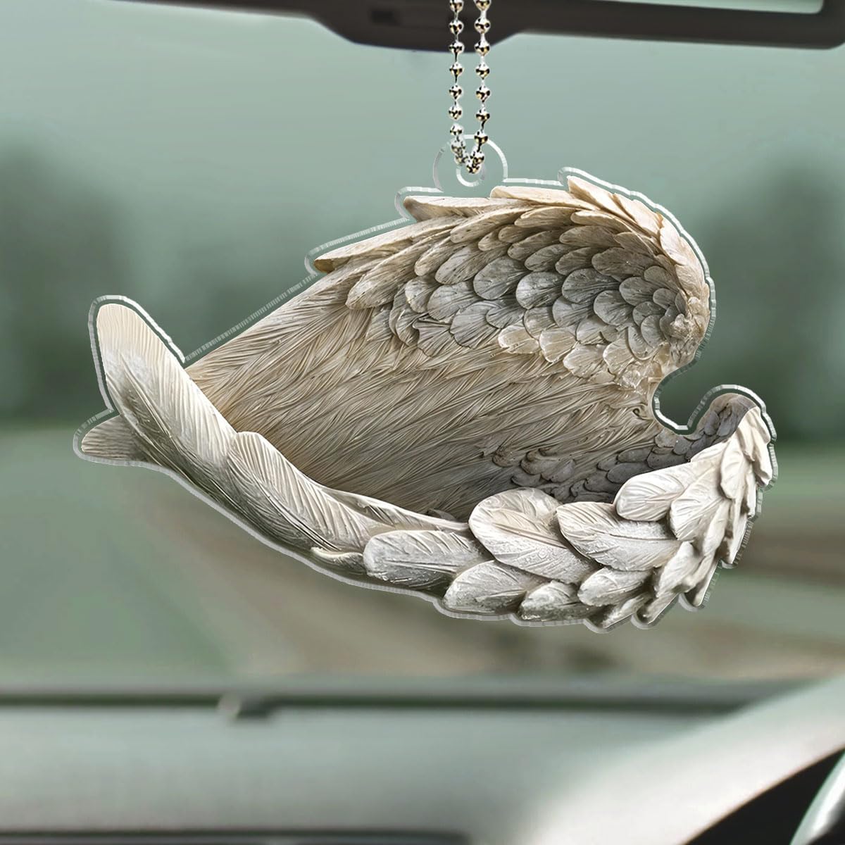 Pawsionate Angel Wings Personalized Car Ornament