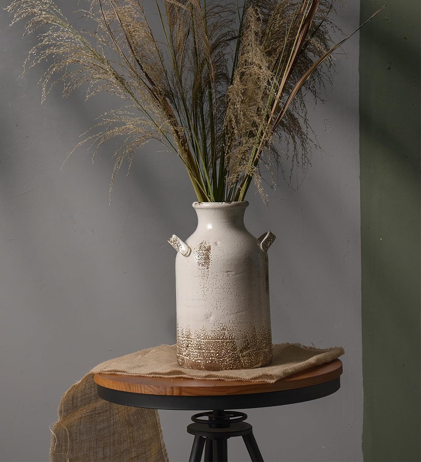 Quoowiit Ceramic Rustic Farmhouse Vase 14 Inch
