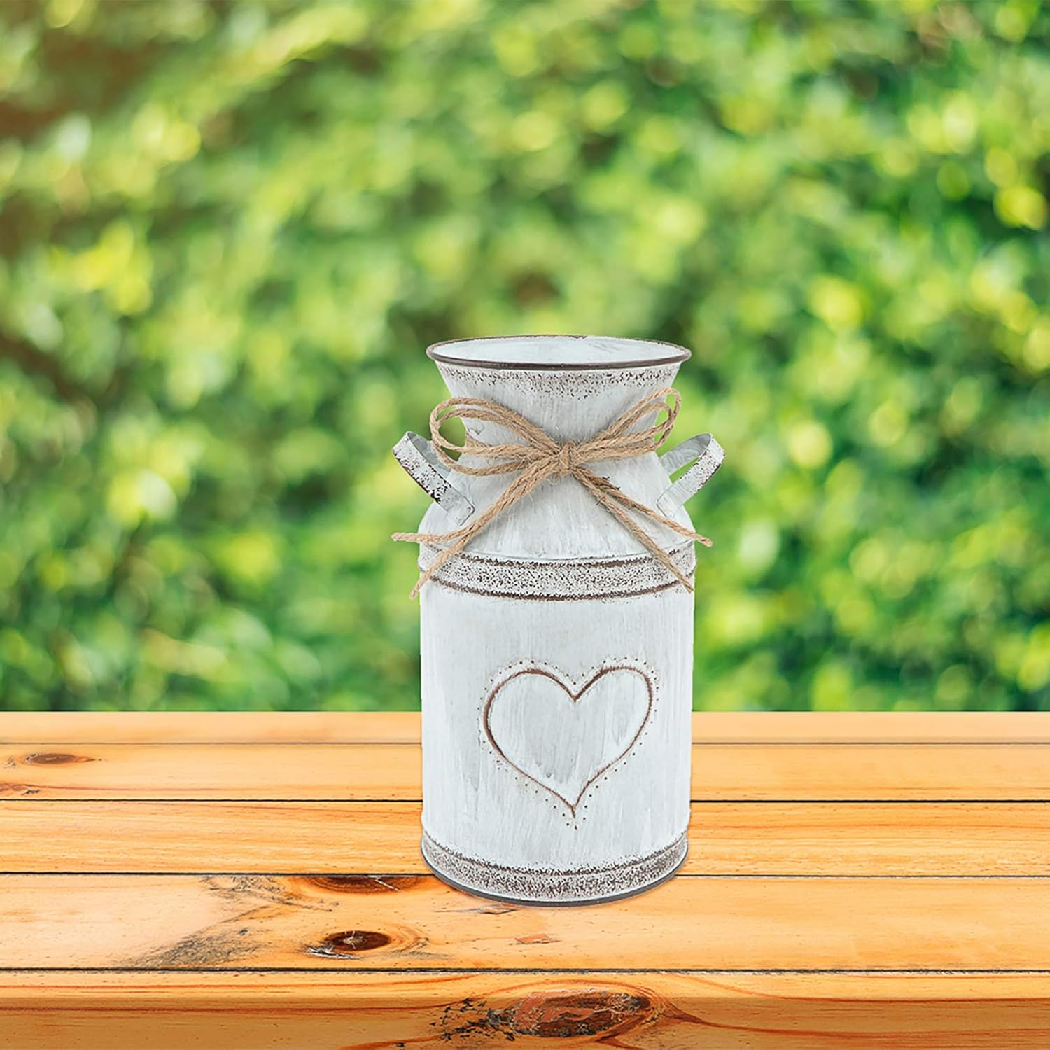 IMIKEYA Vintage Metal Flower Vase for Rustic Home Decor