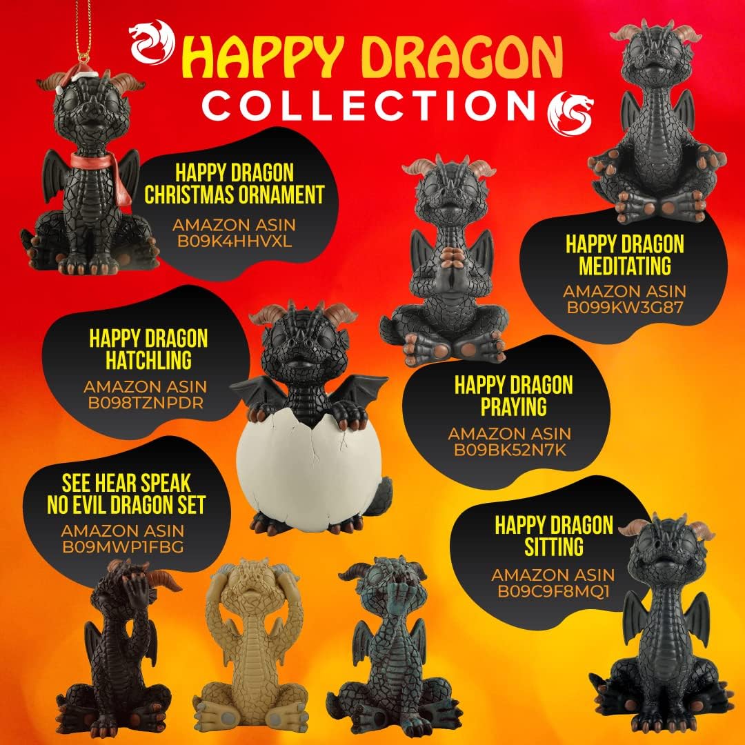 Baby Black Dragon Christmas Tree Ornament Figurine