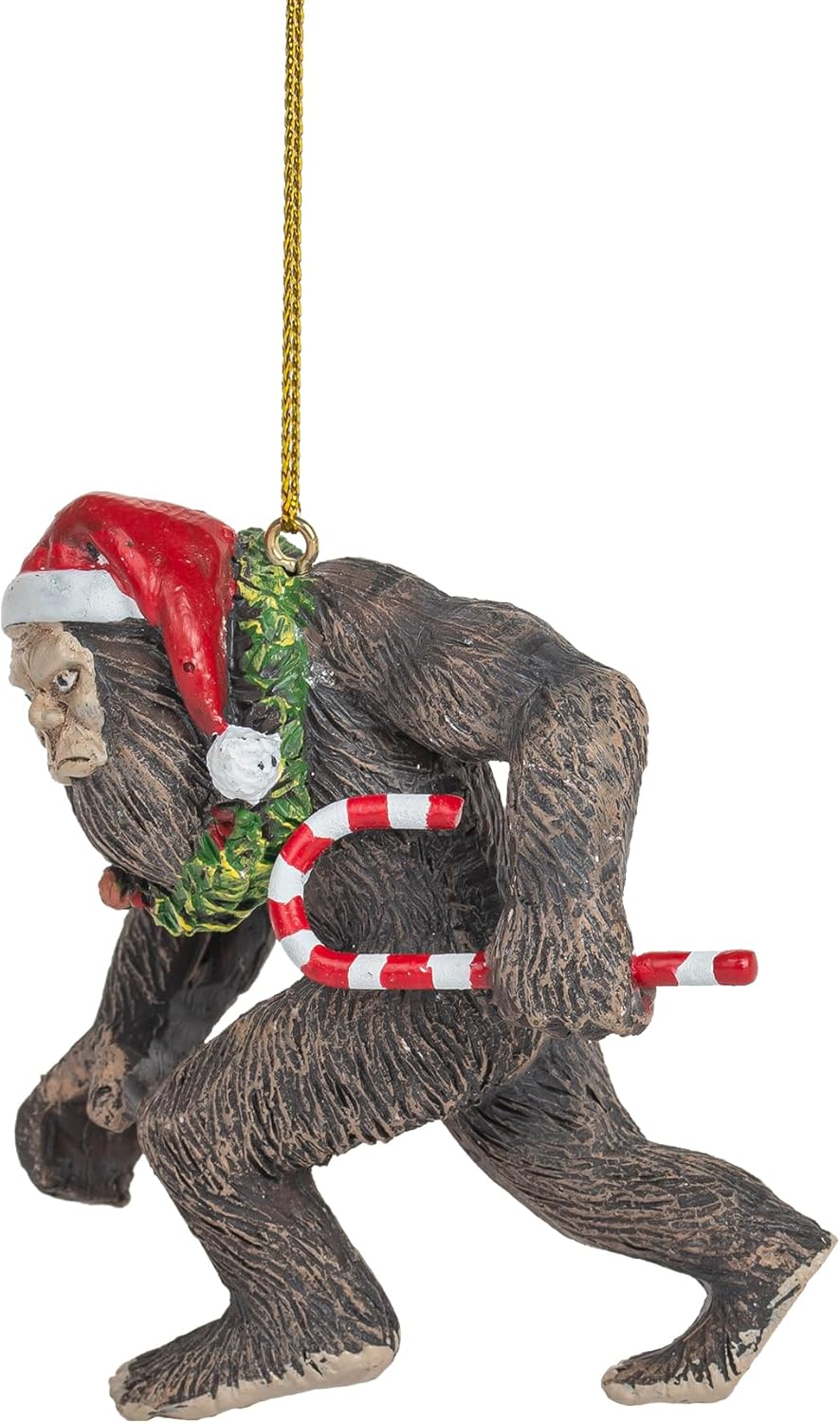 Bigfoot Wearing Santa Hat Ugly Christmas Tree Ornament