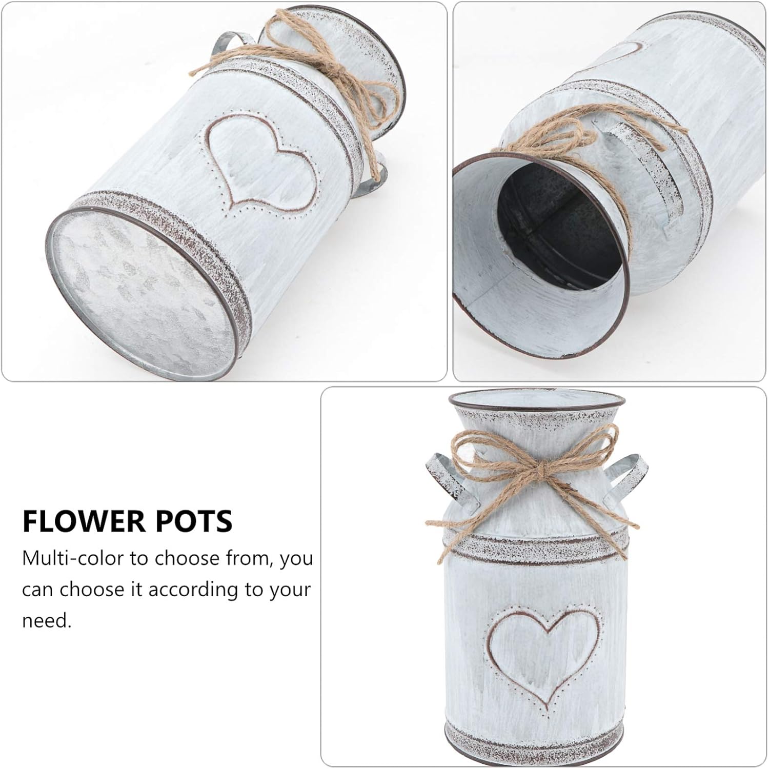 IMIKEYA Vintage Metal Flower Vase for Rustic Home Decor