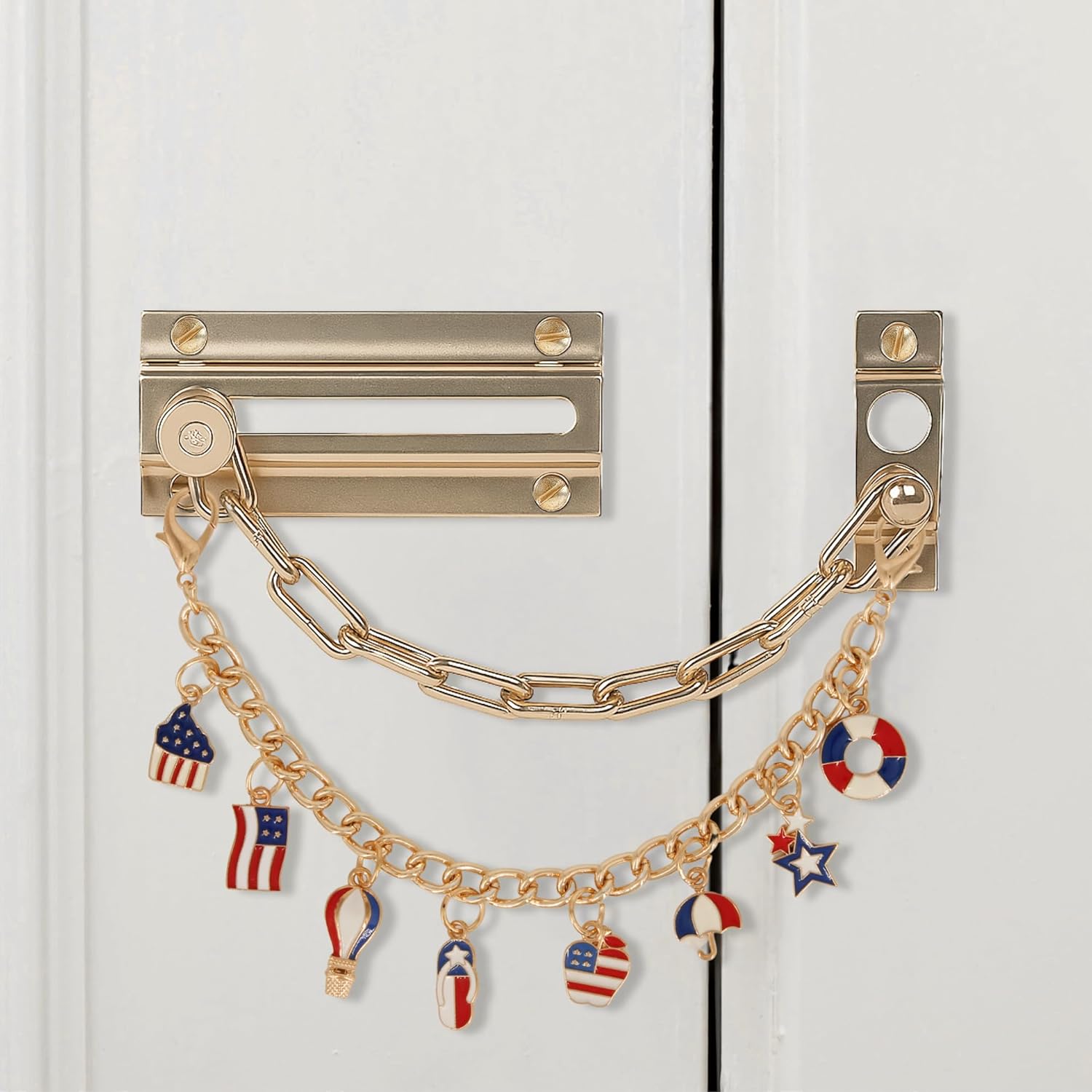 4th of July Gold Plated Door Chain Lock Charms