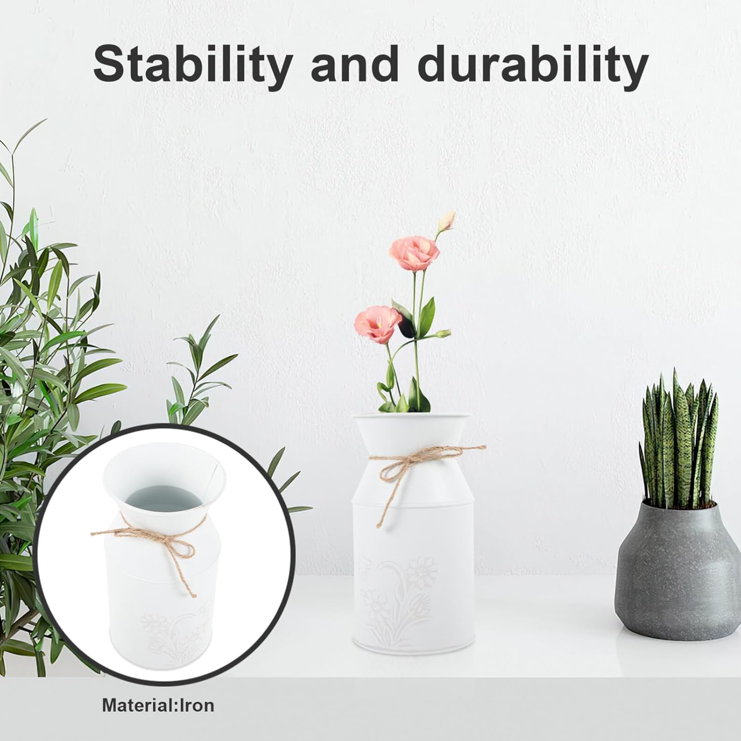 VOSAREA Vintage Iron Art Flower Pot for Indoor Outdoor Decor