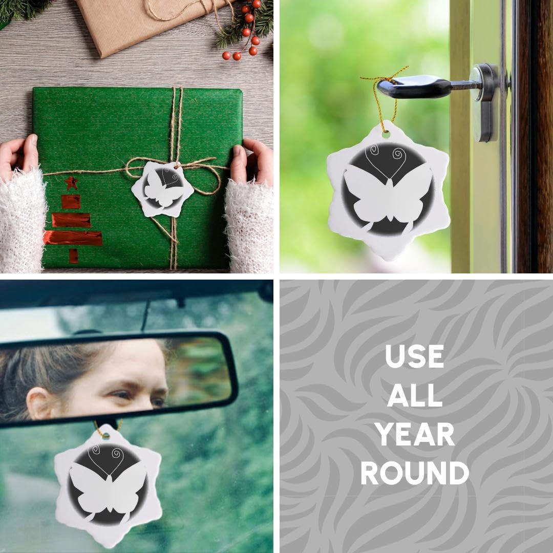 3dRose White Butterfly Snowflake Ornament 3 Inch