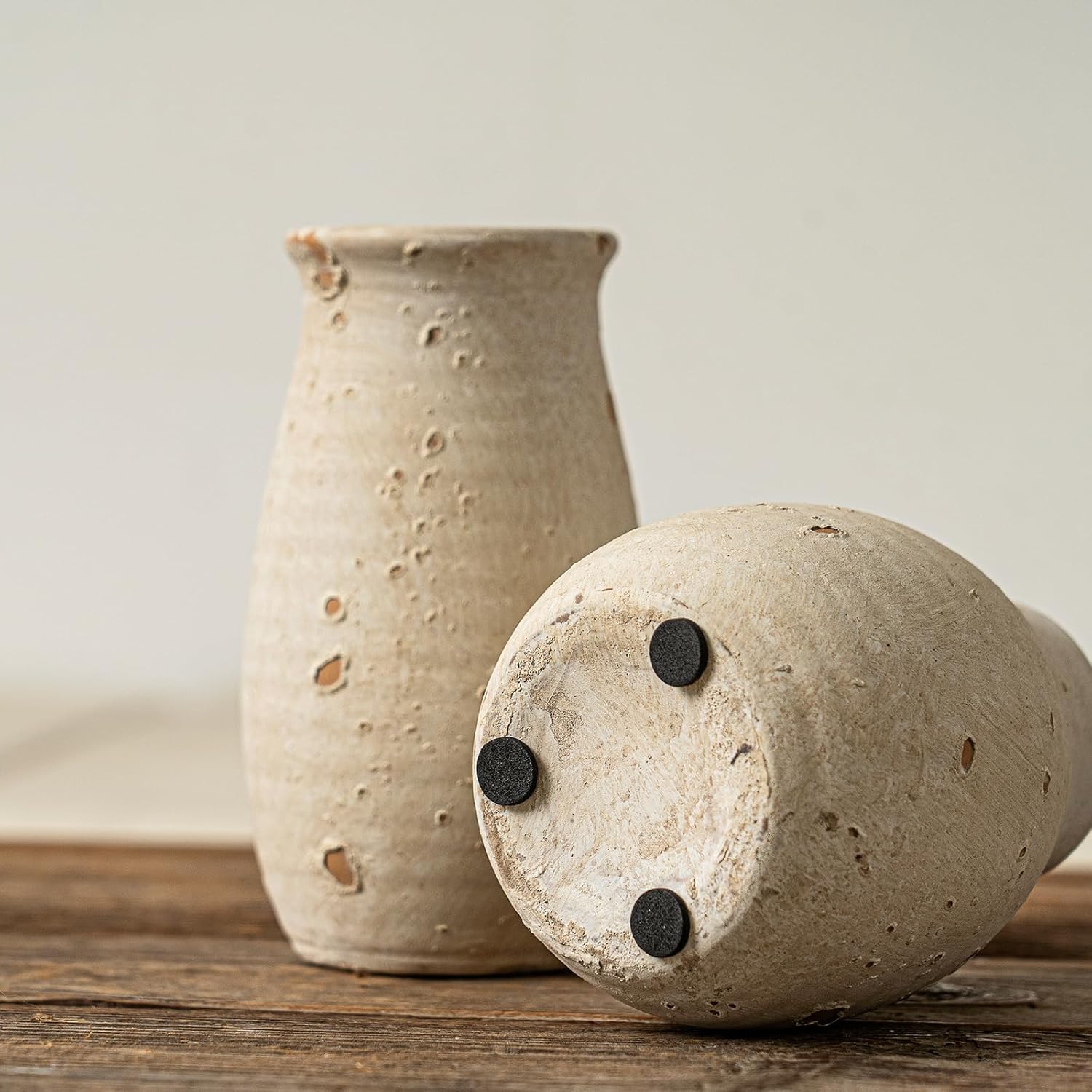 Ceramic Rustic Bud Vase Set Small Boho Decor for Living Room and Farmhouse Style