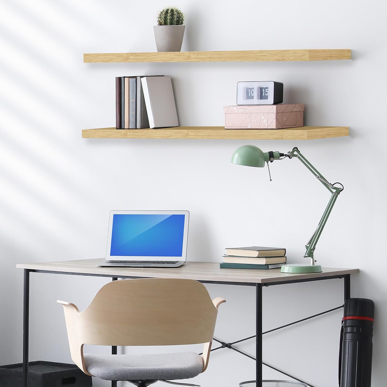 Sorbus Floating Shelves 48 Inch Maple Wood 2 Pack