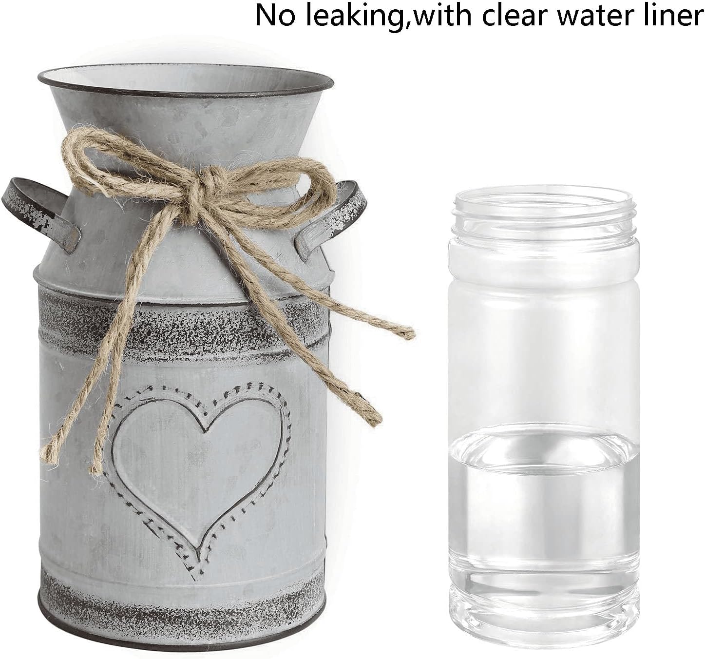 Farmhouse Rustic Flower Vase with Heart Design 75 Inch