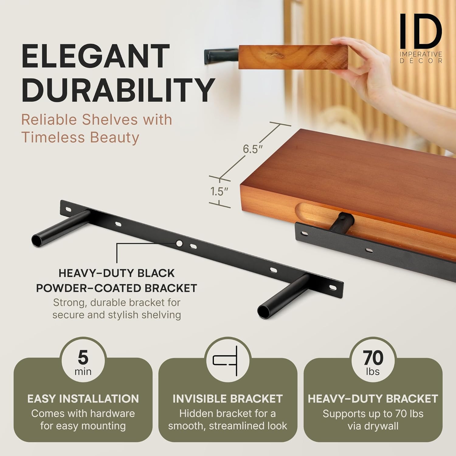 Imperative Decor Heavy Duty Floating Shelves Set of 2