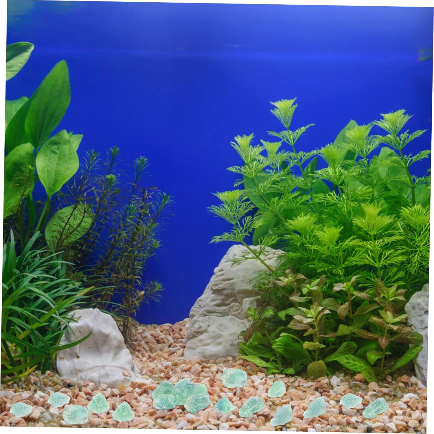 Luxshiny Green Fluorite Aquarium Decor Stones Set