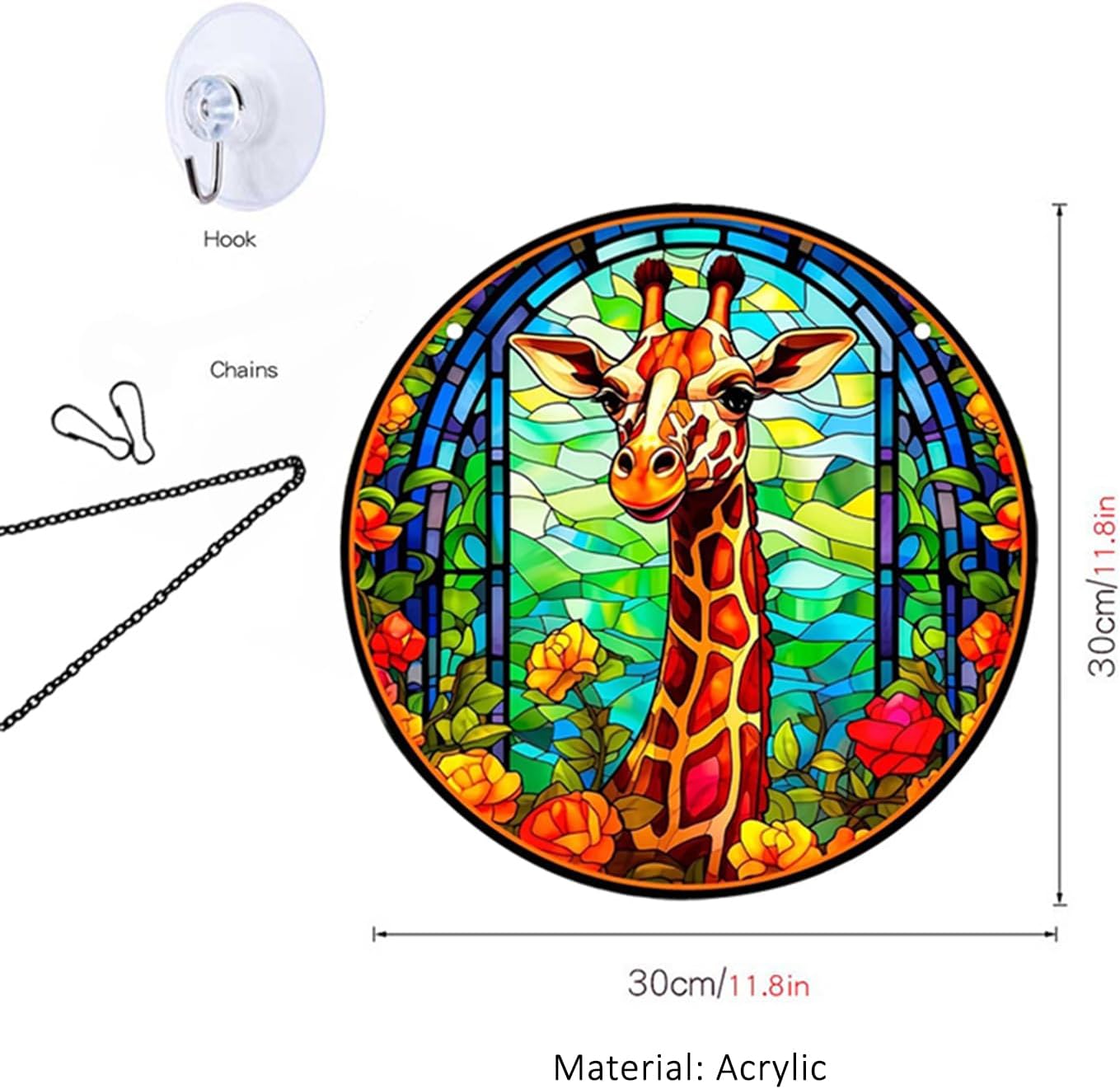 MATIHAY Giraffe Acrylic Wall Hanging - Funny Tropical Decor for Home and Party