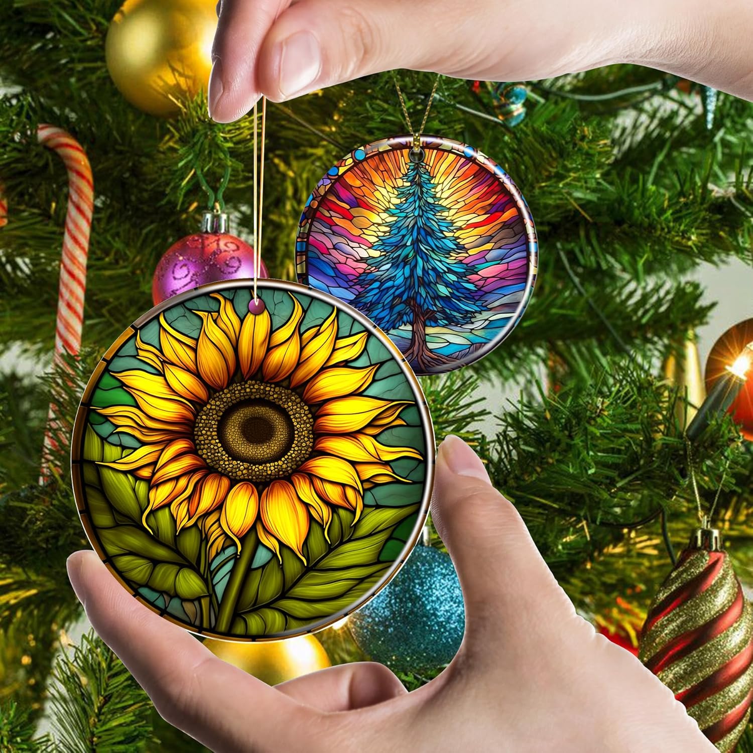 Sunflower Christmas Ornament Keepsake for Newlyweds