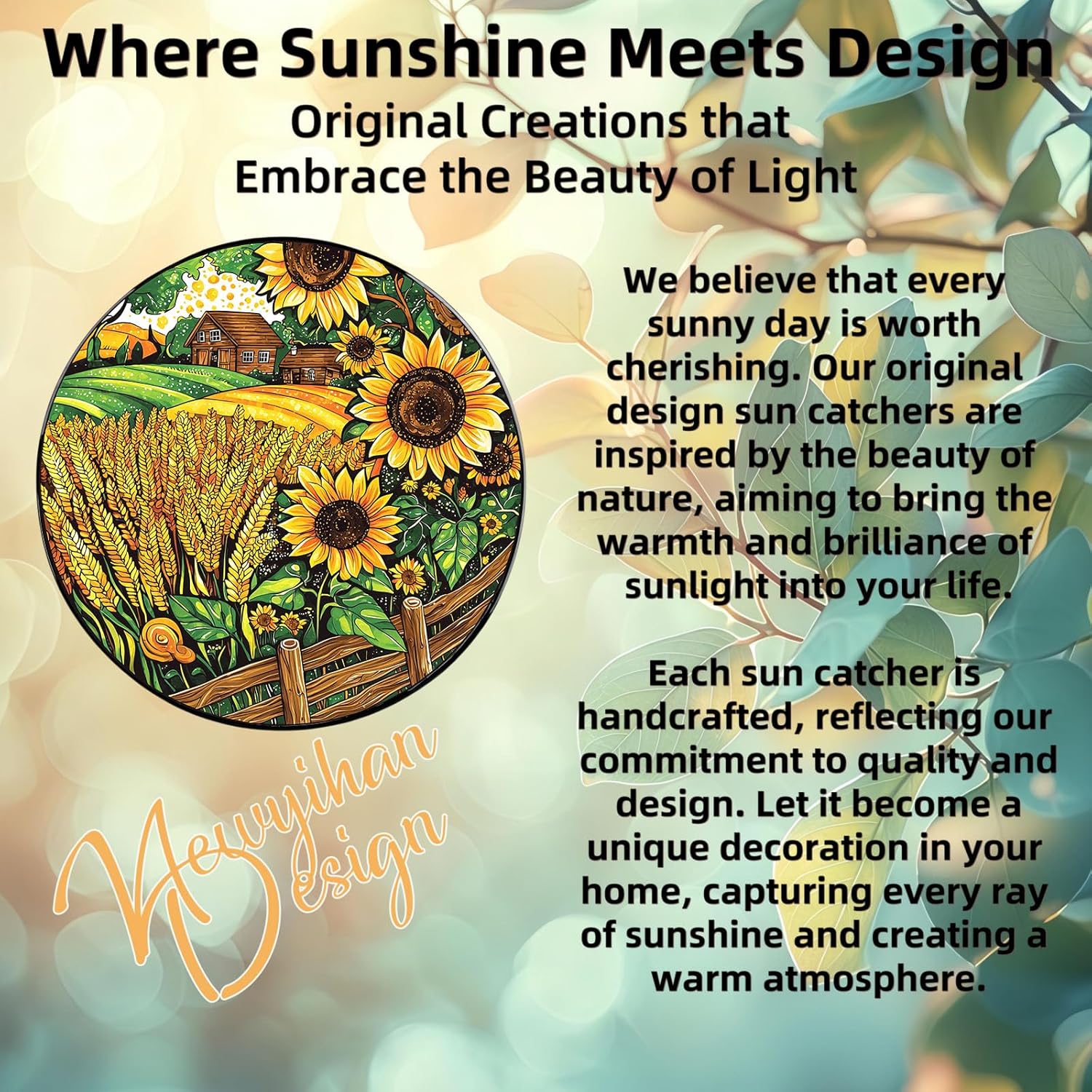 Stained Glass Window Suncatcher Farm Design