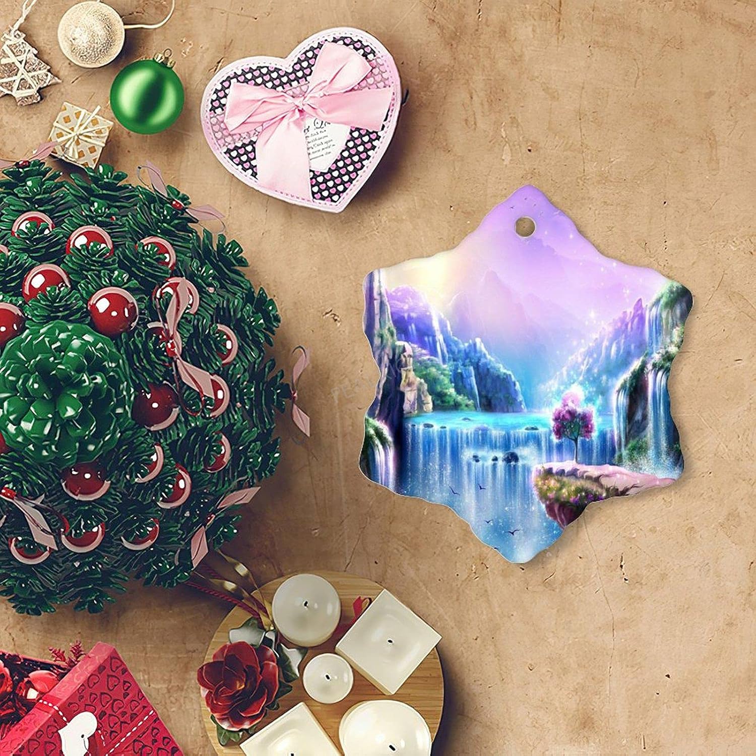 Christmas Snowflake Ceramic Ornament 3 Inch