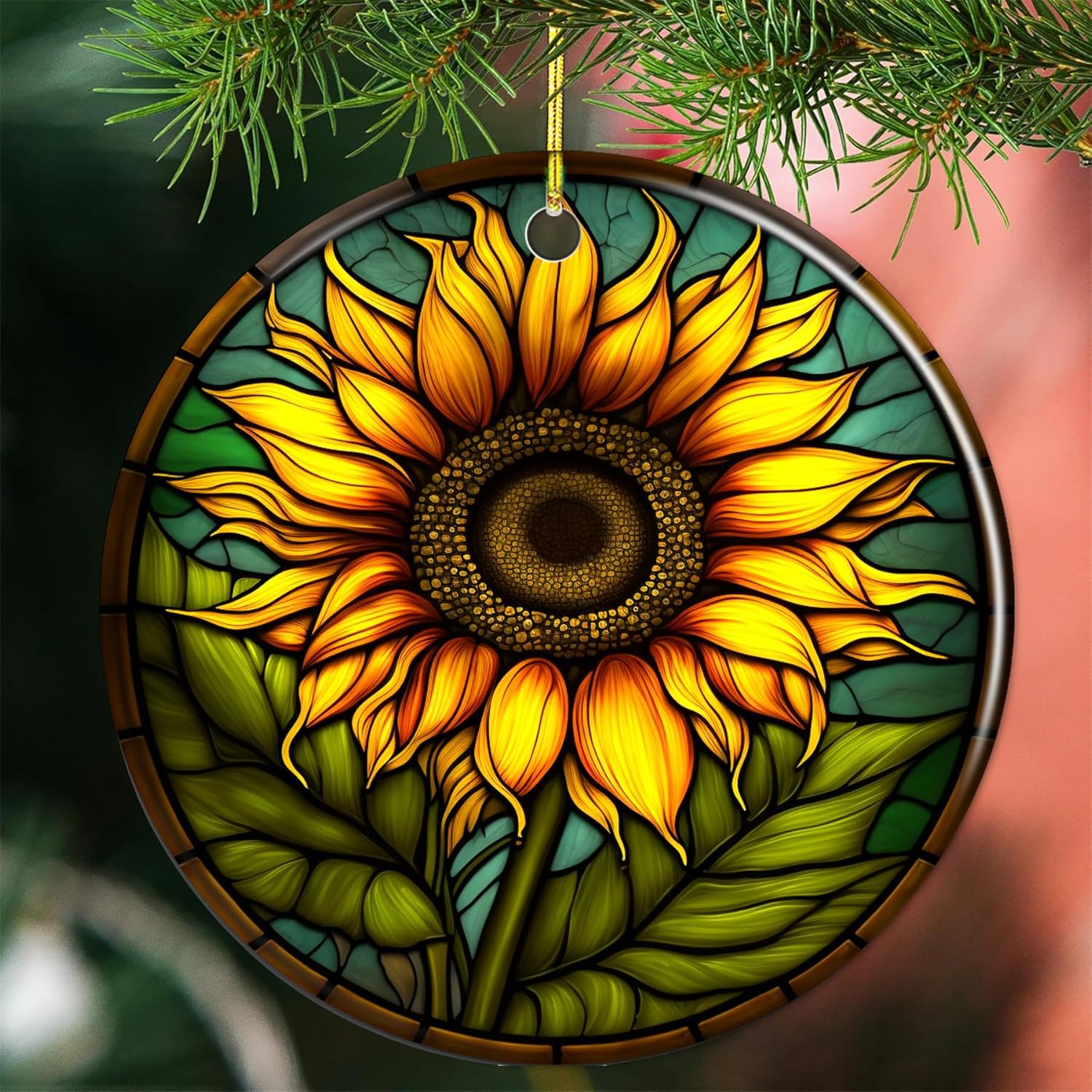 Sunflower Christmas Ornament Keepsake for Newlyweds