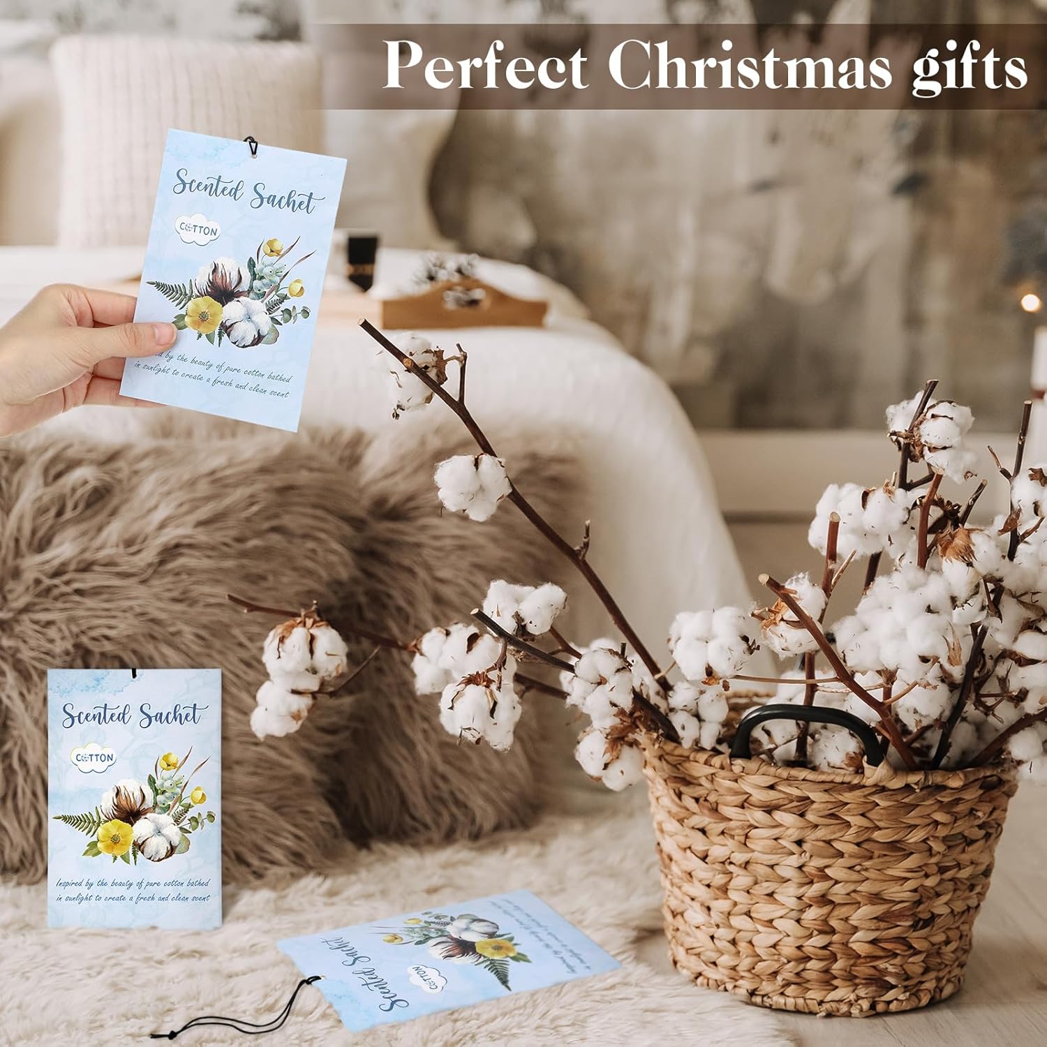 24 Pack Cotton Scented Sachets for Home and Car