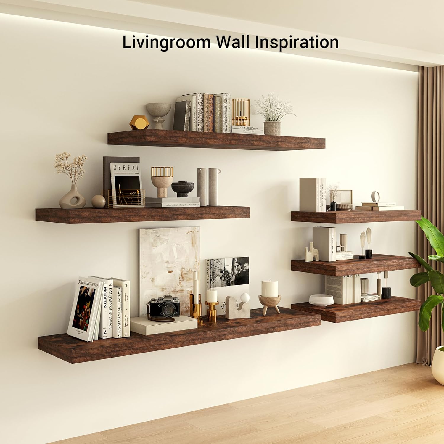 24 x 12 Inch Deep Floating Shelves Wall Mounted with Invisible Brackets
