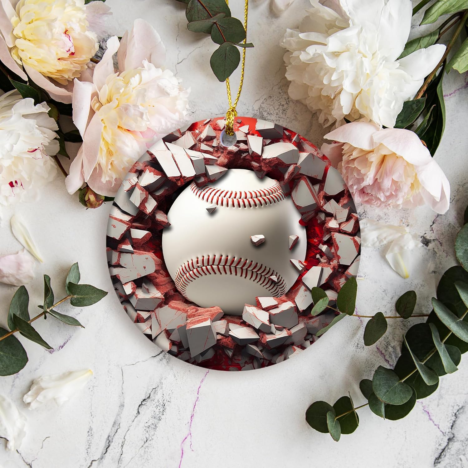 3D Baseball Christmas Tree Ornament Sport Gift for Fans