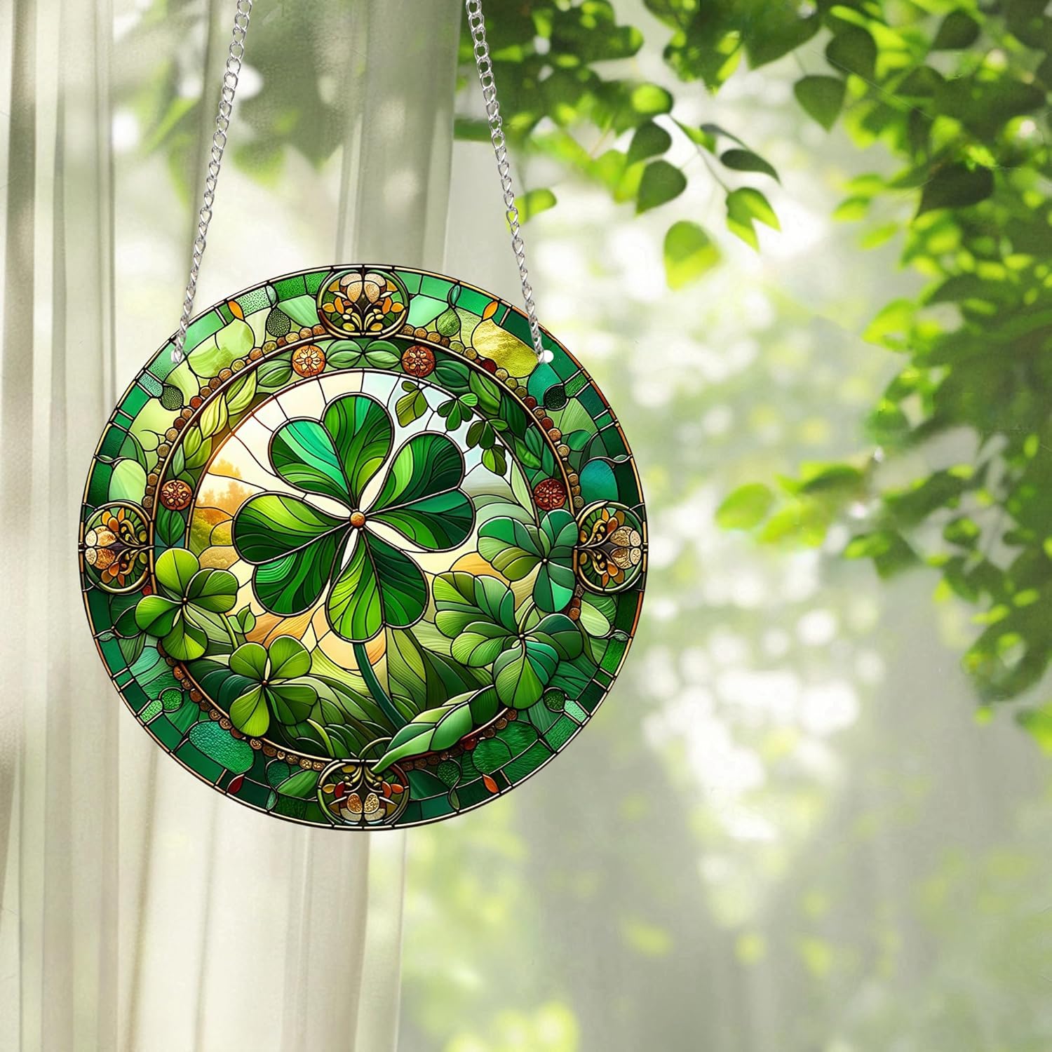 2 Pack Lucky Irish Shamrock Gift St Patricks Day Ornament Good Luck Hanging Decor