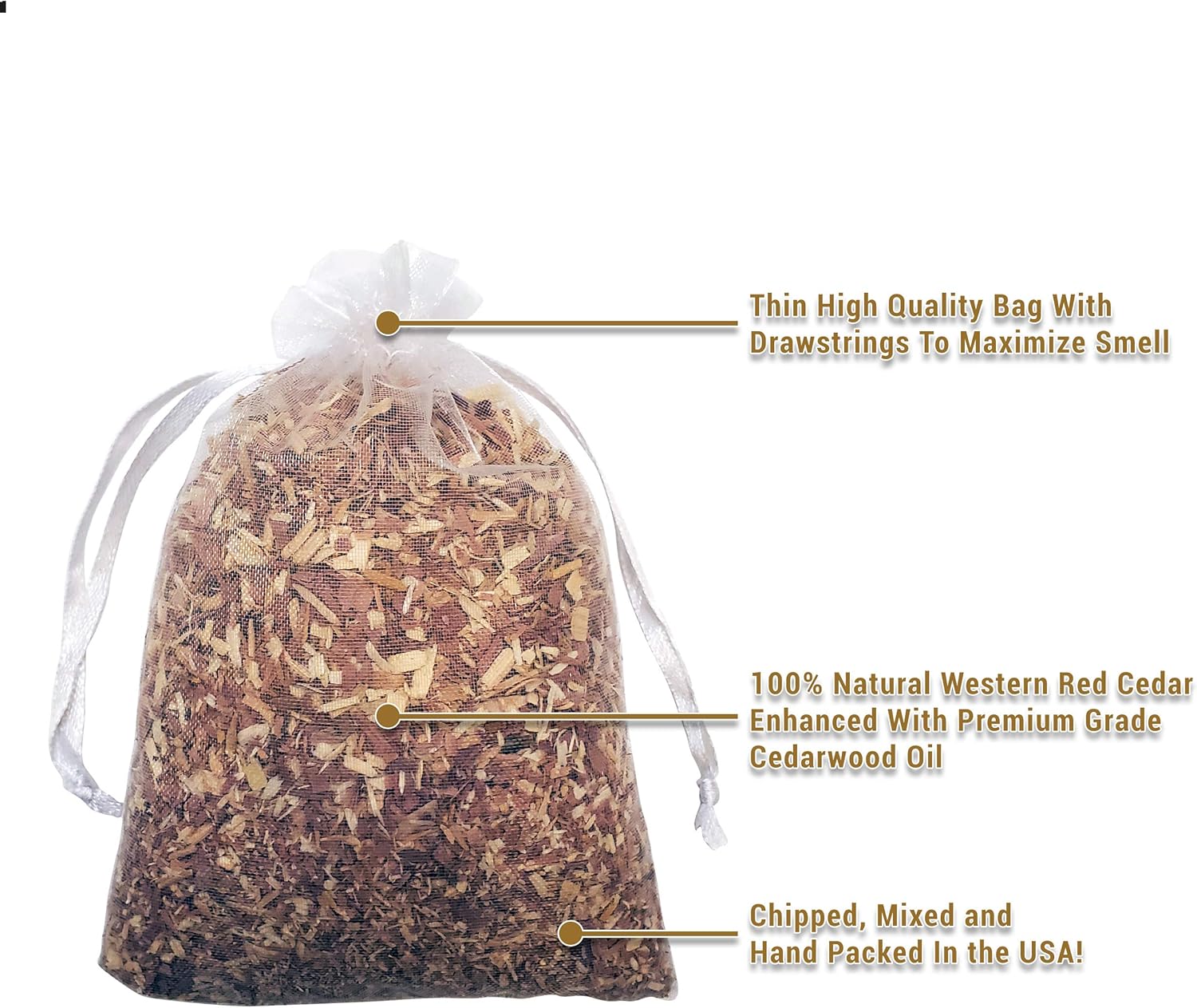 20 XL Cedar Sachet Bags Natural Deodorizer