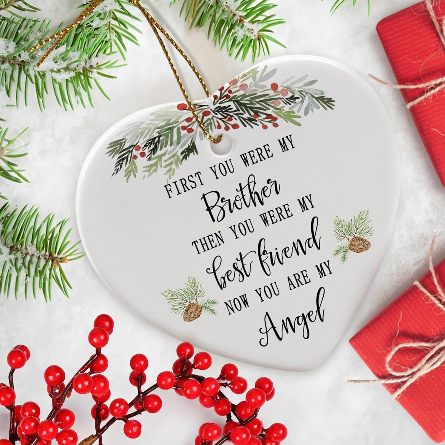 Memorial Ornament for Brother - Sympathy Keepsake